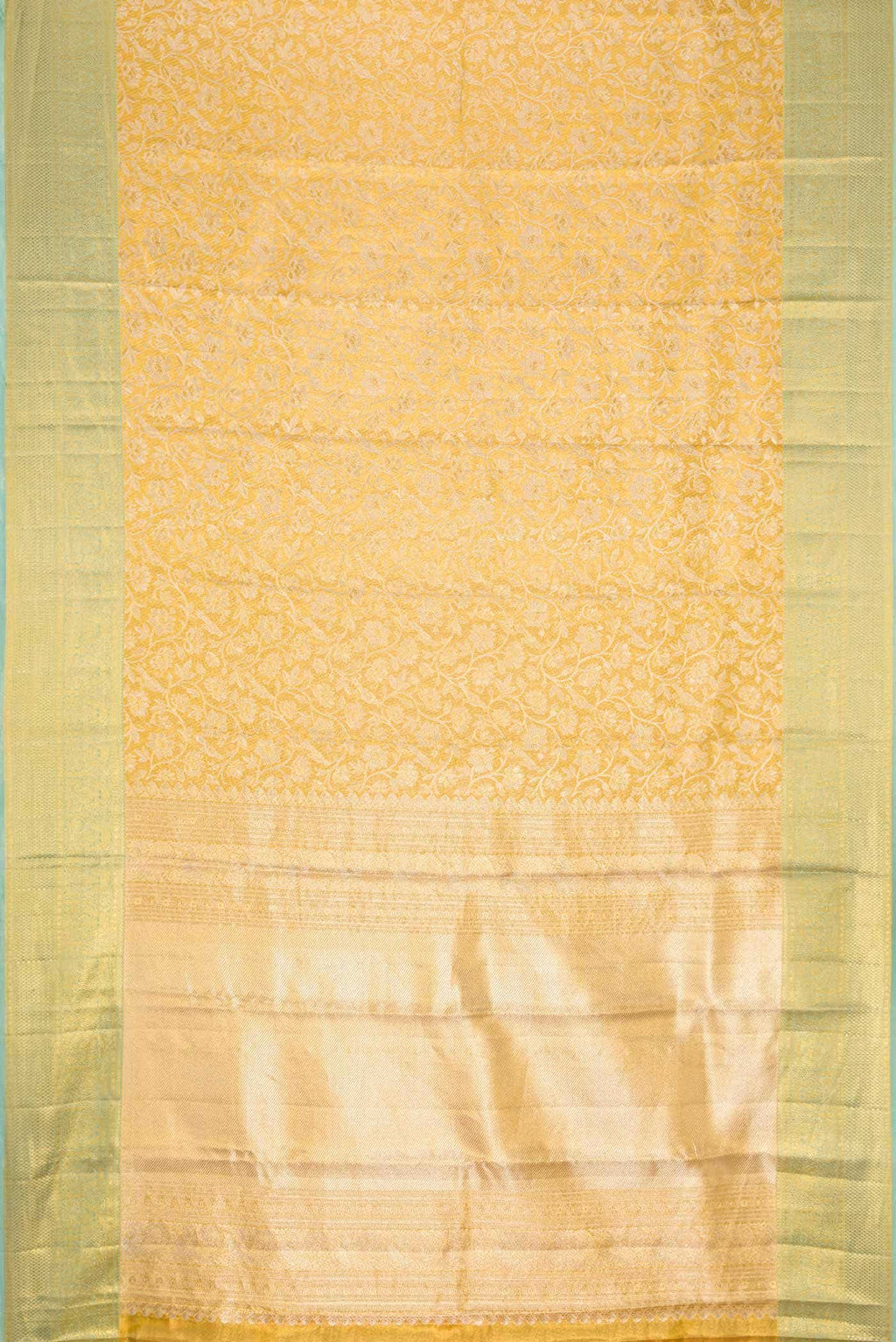 Gold Dual Tone Kanchipuram Tissue Silk Saree