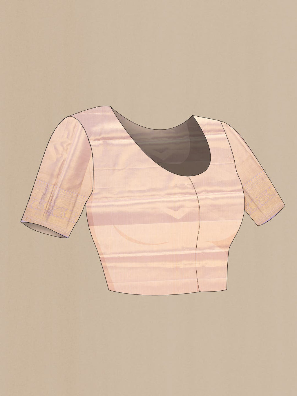 Peach Dual Tone Kanchipuram Tissue Silk Saree