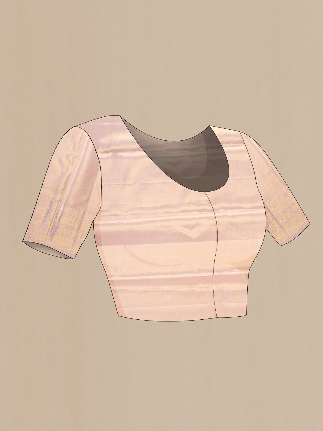 Peach Dual Tone Kanchipuram Tissue Silk Saree