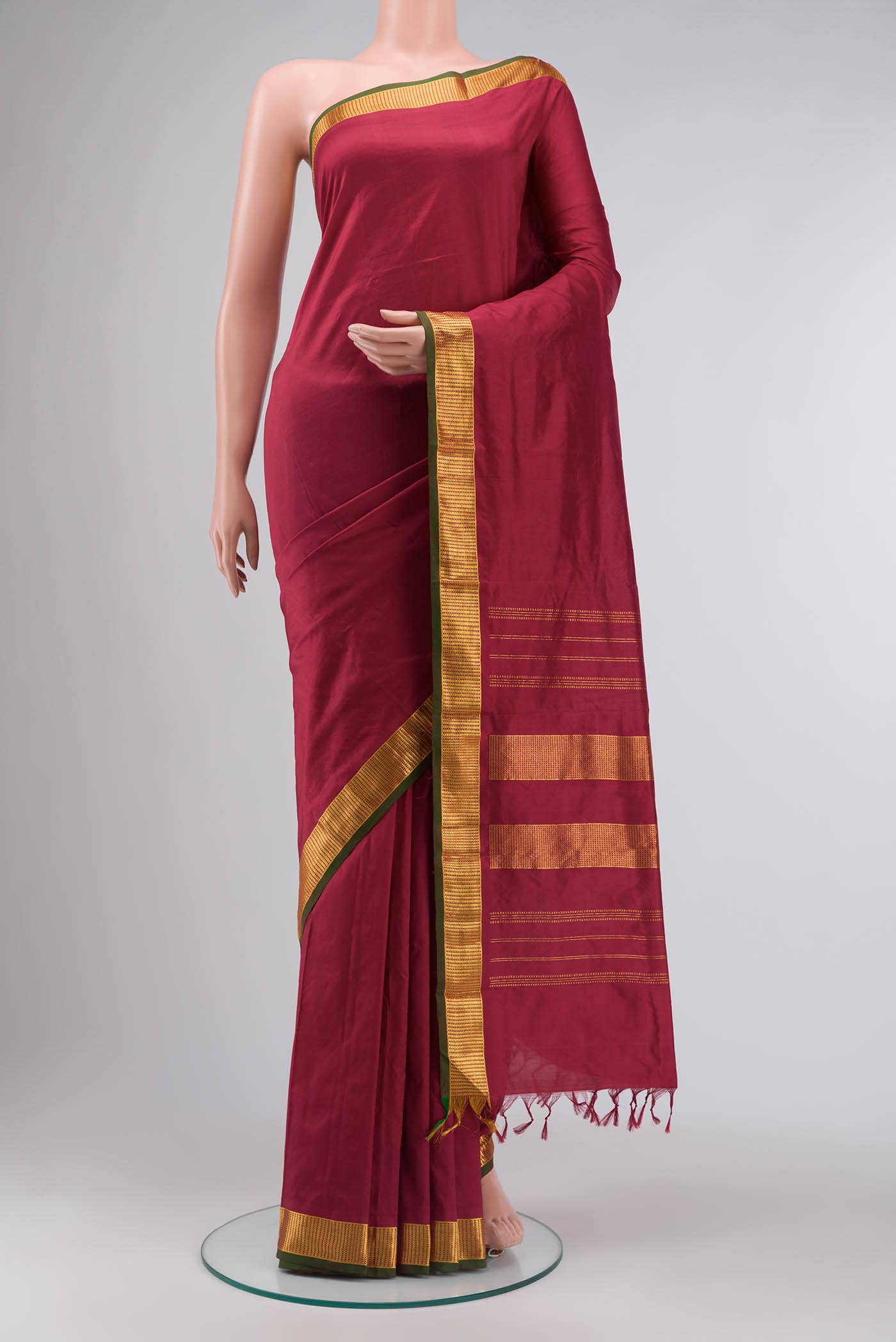 Maroon Kanchipuram Silk Saree