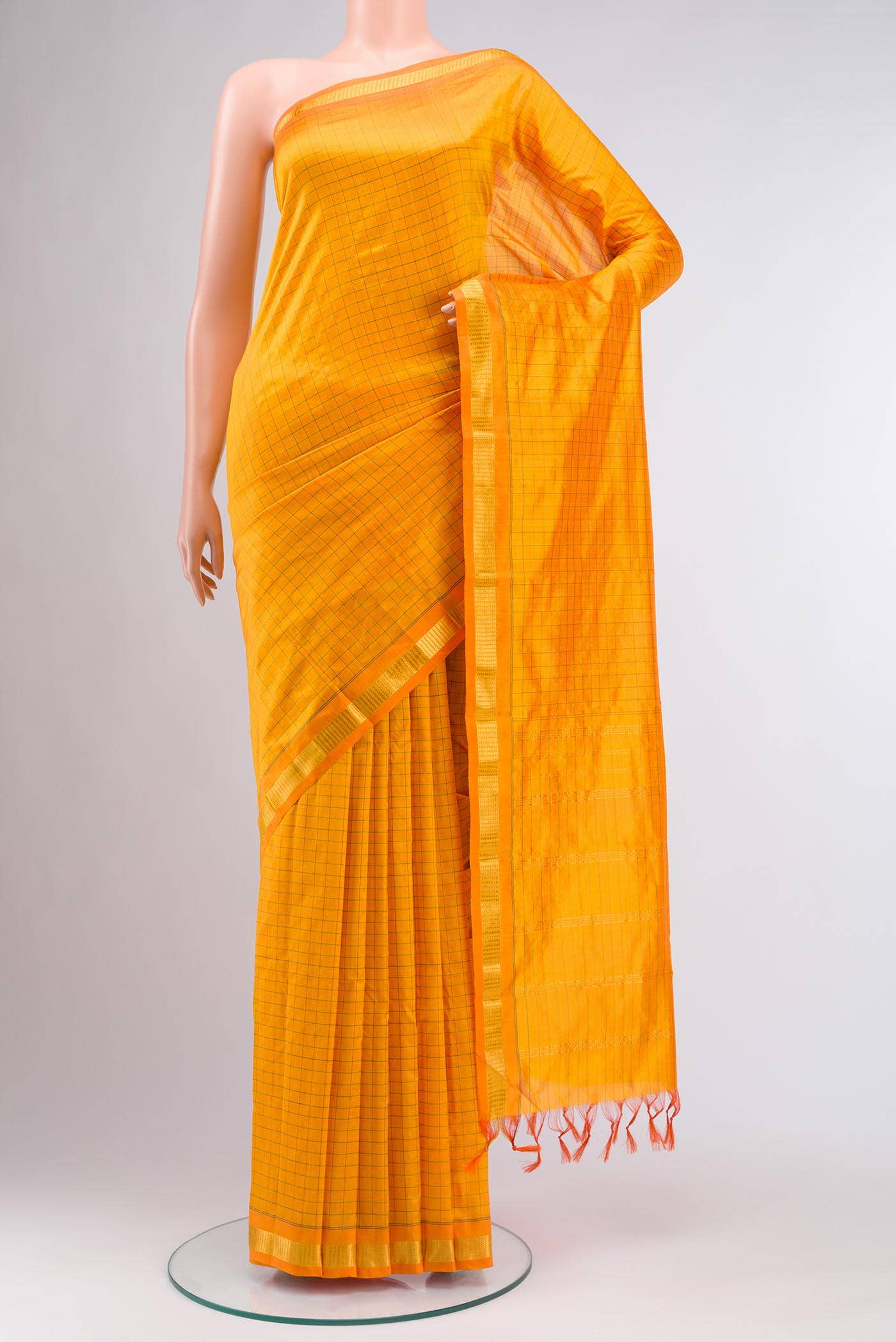 Orange Kanchipuram Silk Saree