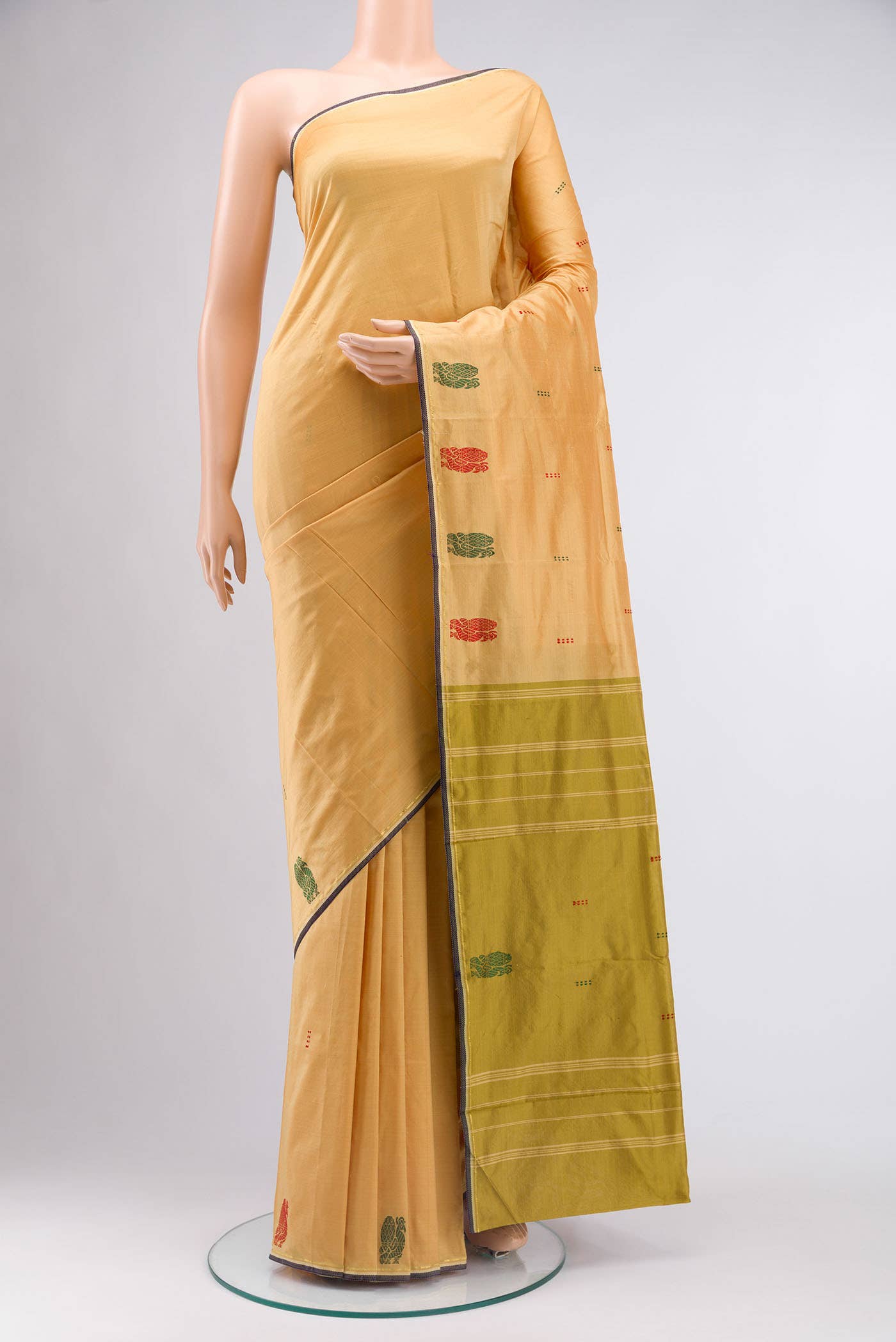 Peach Kanchipuram Silk Saree