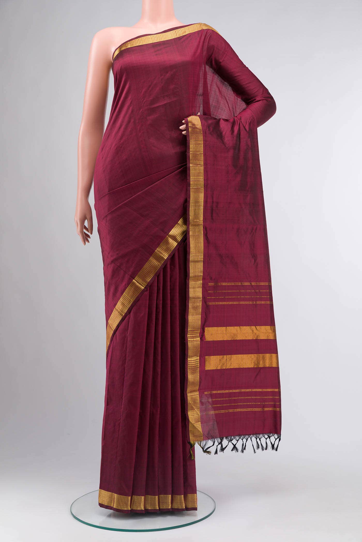 Maroon Kanchipuram Silk Saree