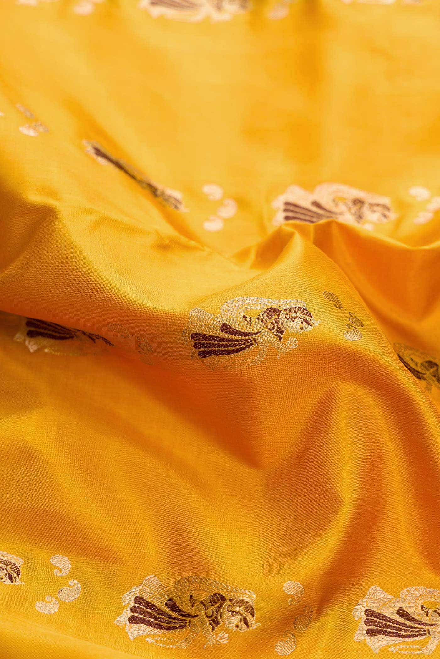 Mustard Dual Tone Baluchari Silk Saree