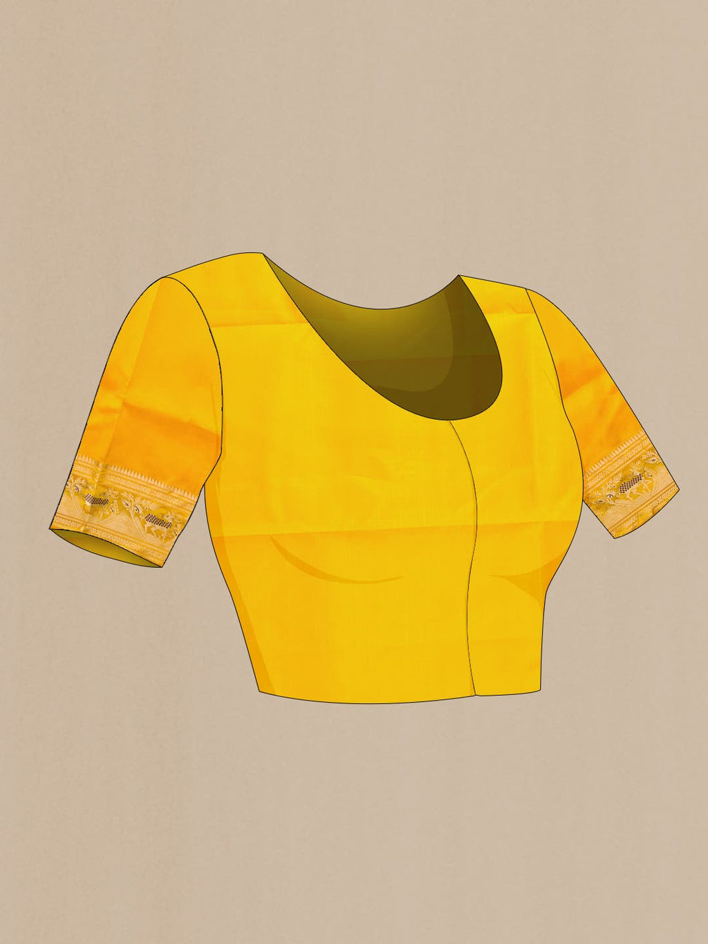 Yellow Dual Tone Baluchari Silk Saree