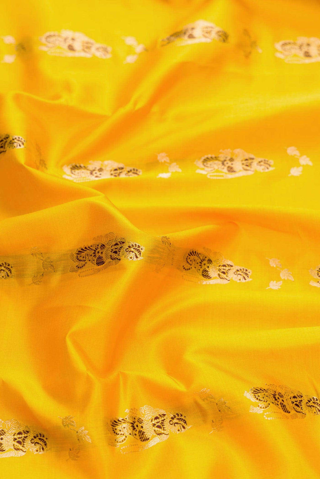 Yellow Dual Tone Baluchari Silk Saree