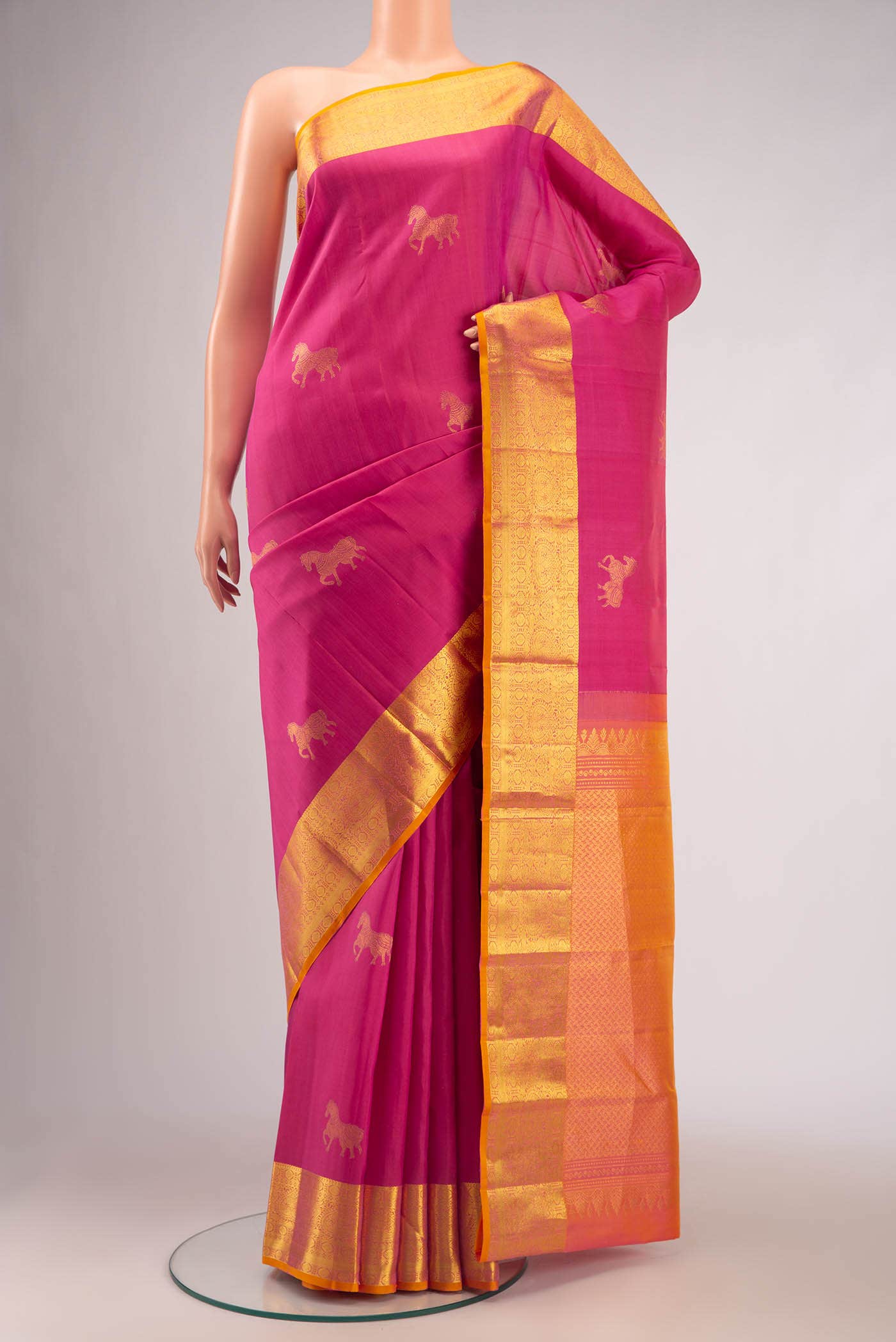 Pink Kanchipuram Silk Saree