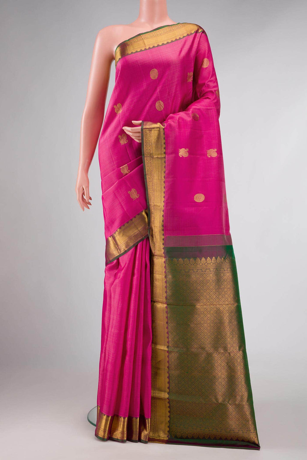 Pink Dual Tone Kanchipuram Silk Saree