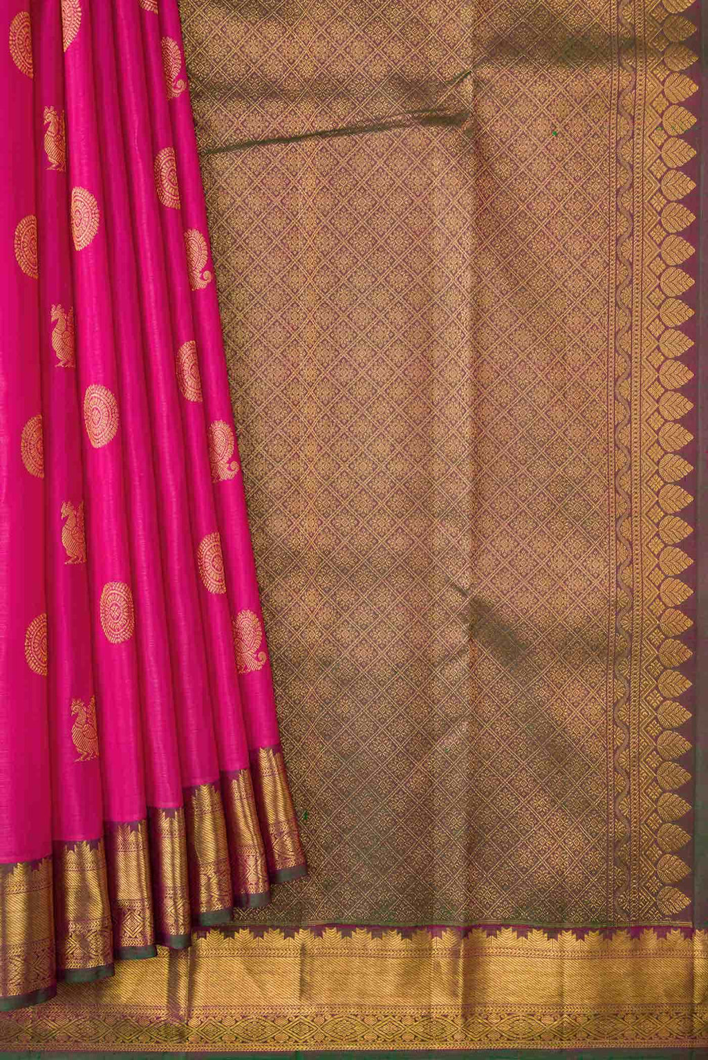 Pink Dual Tone Kanchipuram Silk Saree