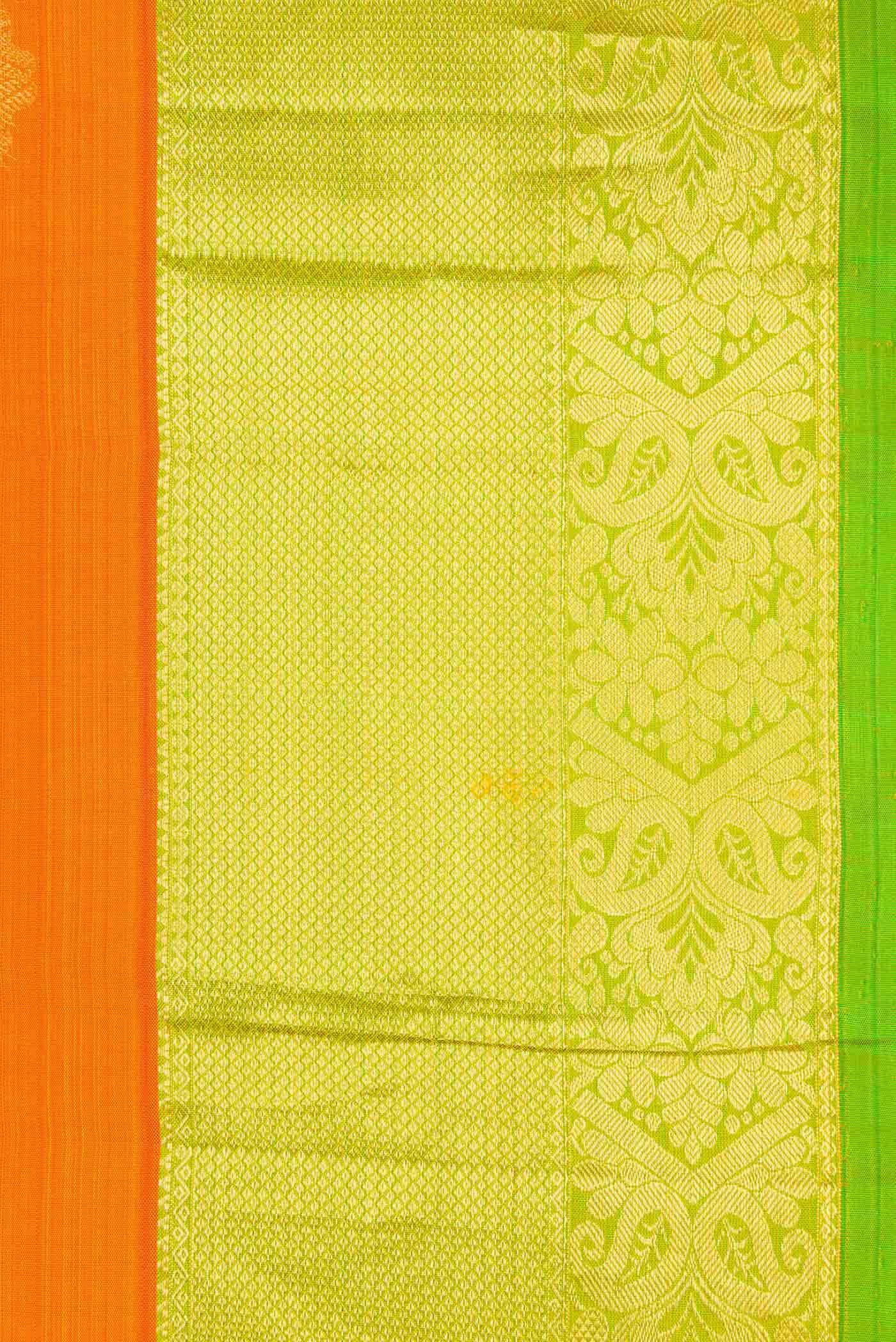 Orange Dual Tone Kanchipuram Silk Saree