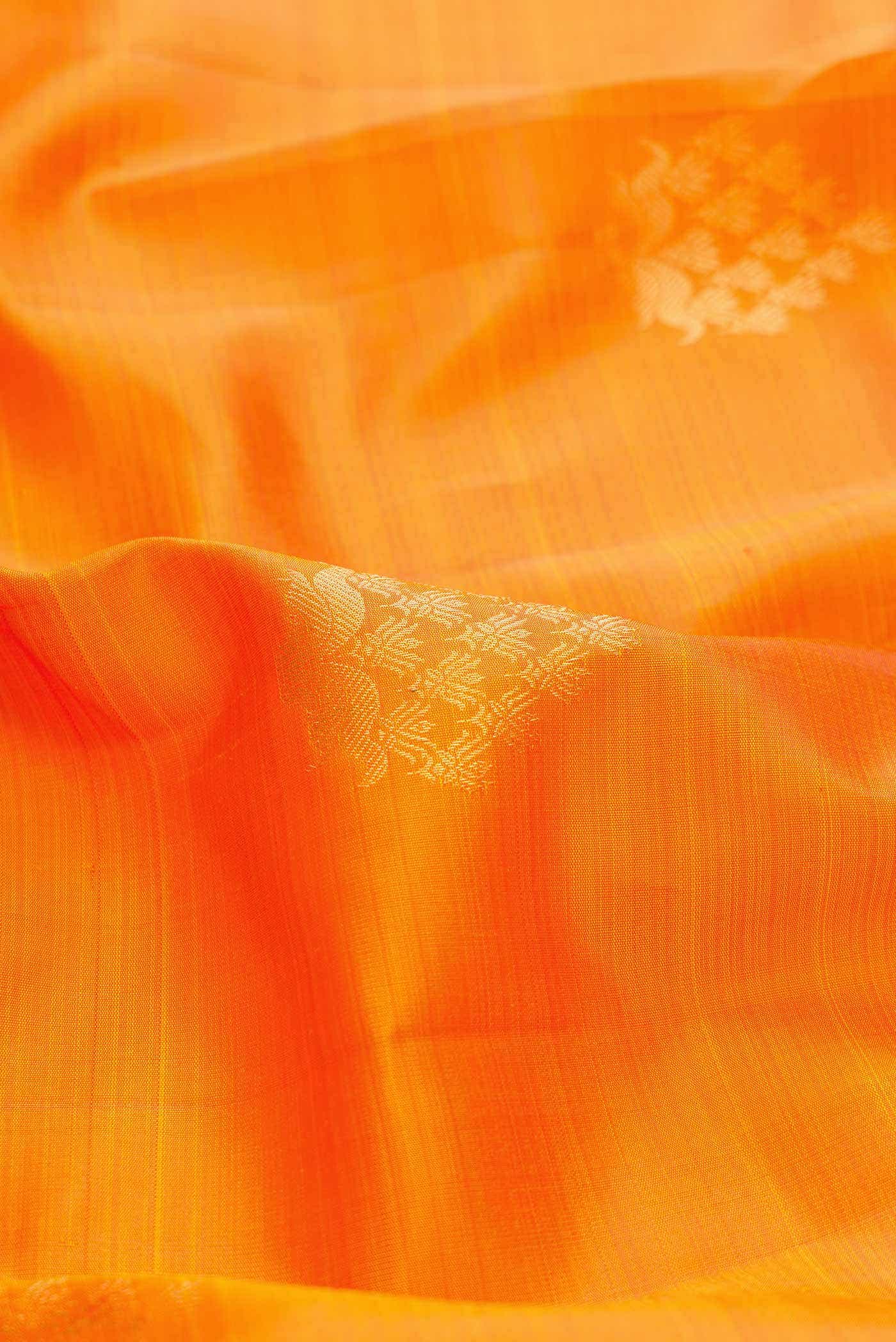 Orange Dual Tone Kanchipuram Silk Saree