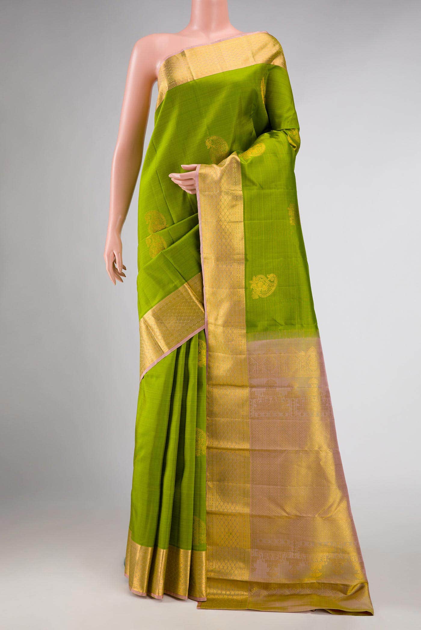 Green Dual Tone Kanchipuram Silk Saree