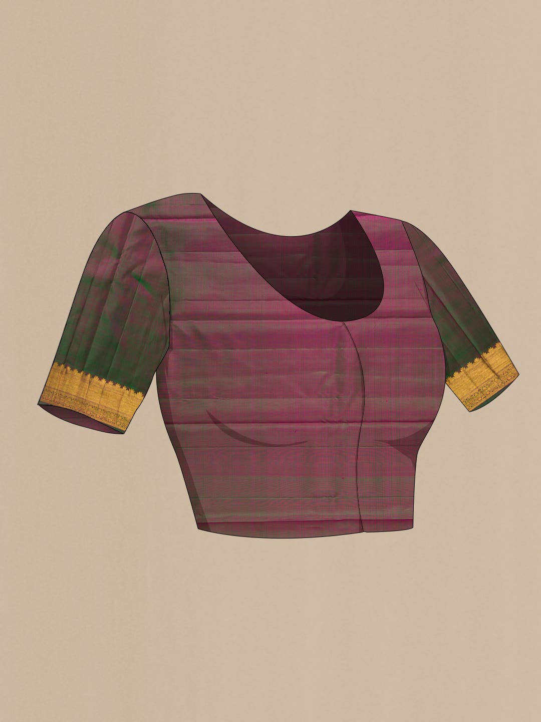 Pink Dual Tone Kanchipuram Silk Saree