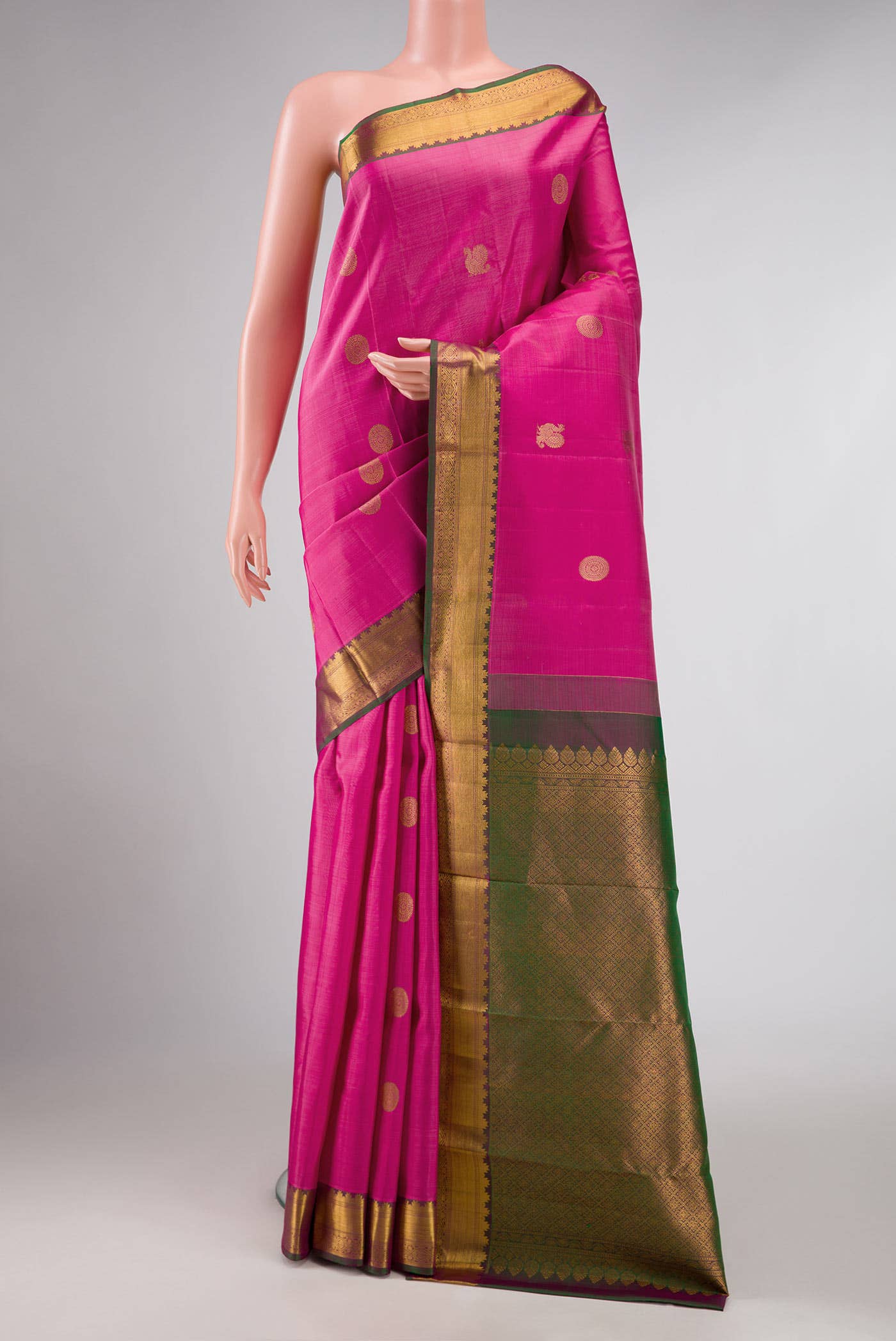 Pink Dual Tone Kanchipuram Silk Saree