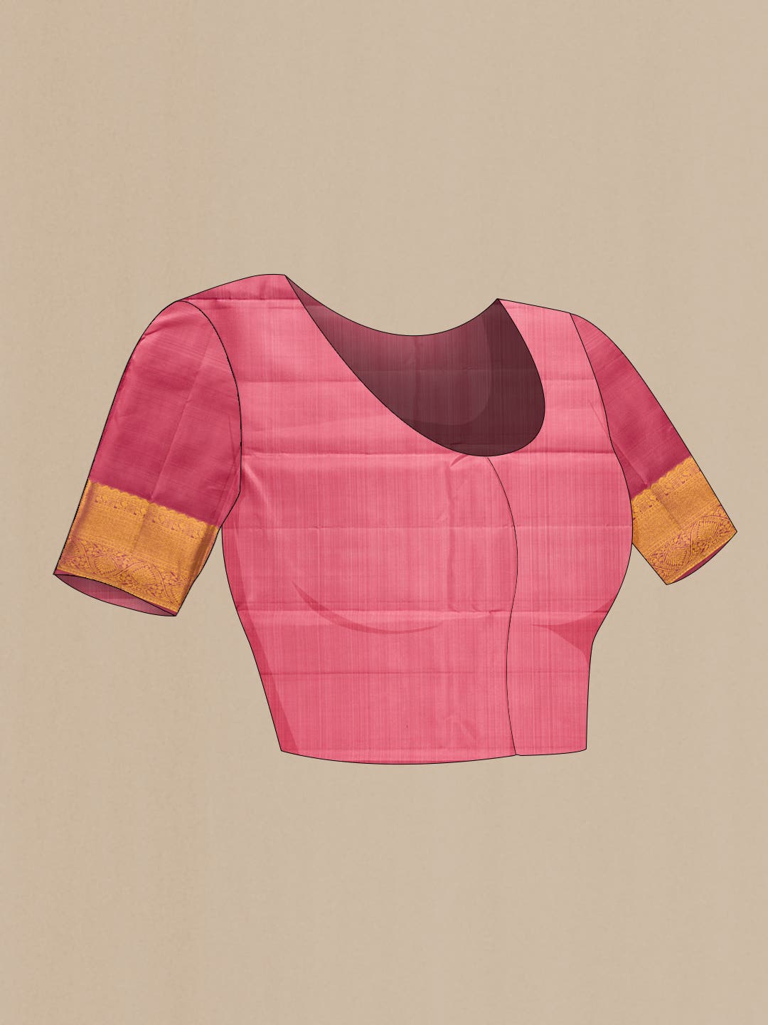 Pink Dual Tone Kanchipuram Silk Saree