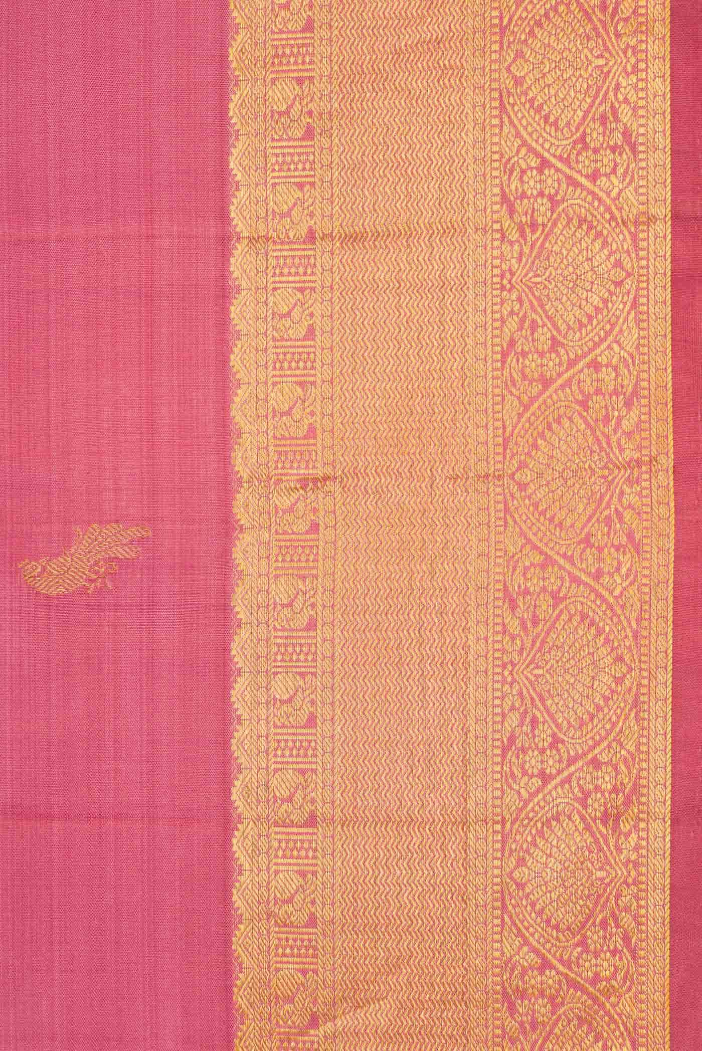 Pink Dual Tone Kanchipuram Silk Saree
