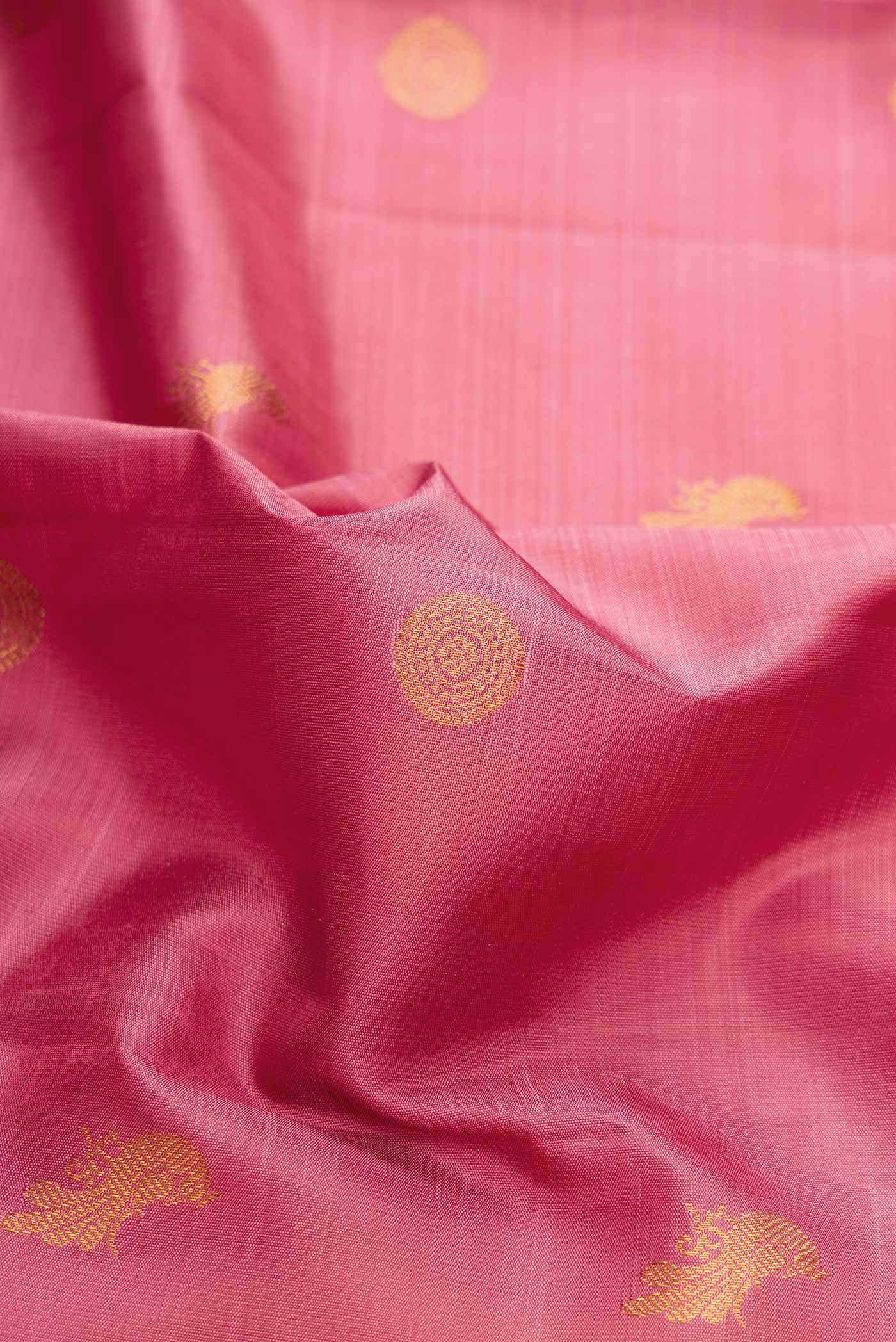 Pink Dual Tone Kanchipuram Silk Saree