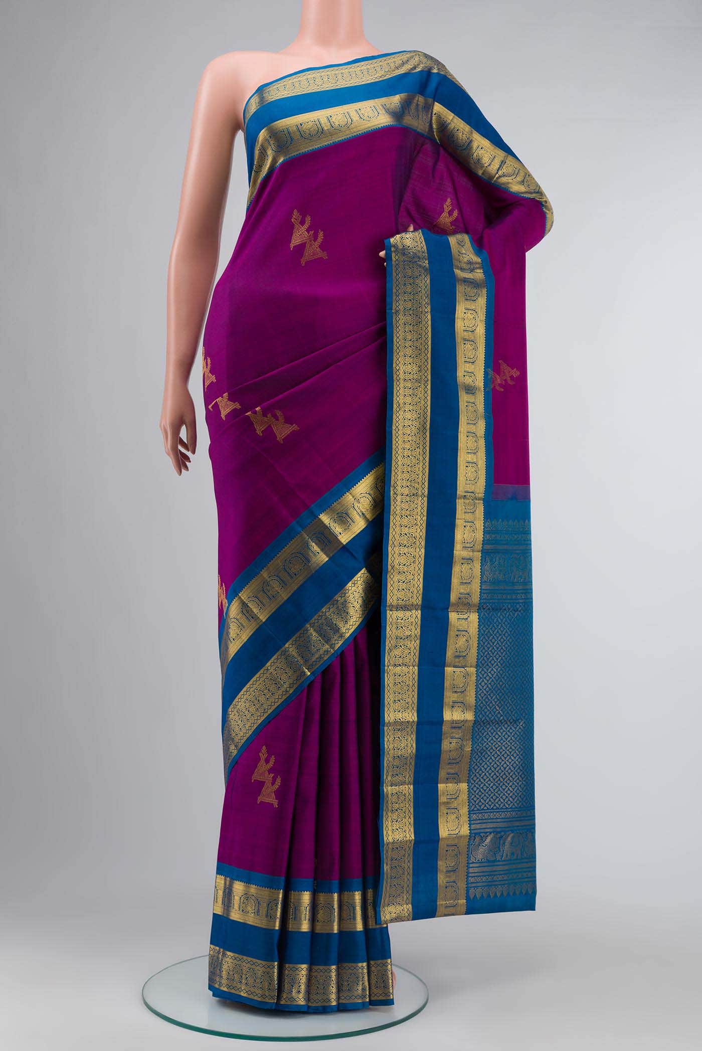 Purple Kanchipuram Silk Saree