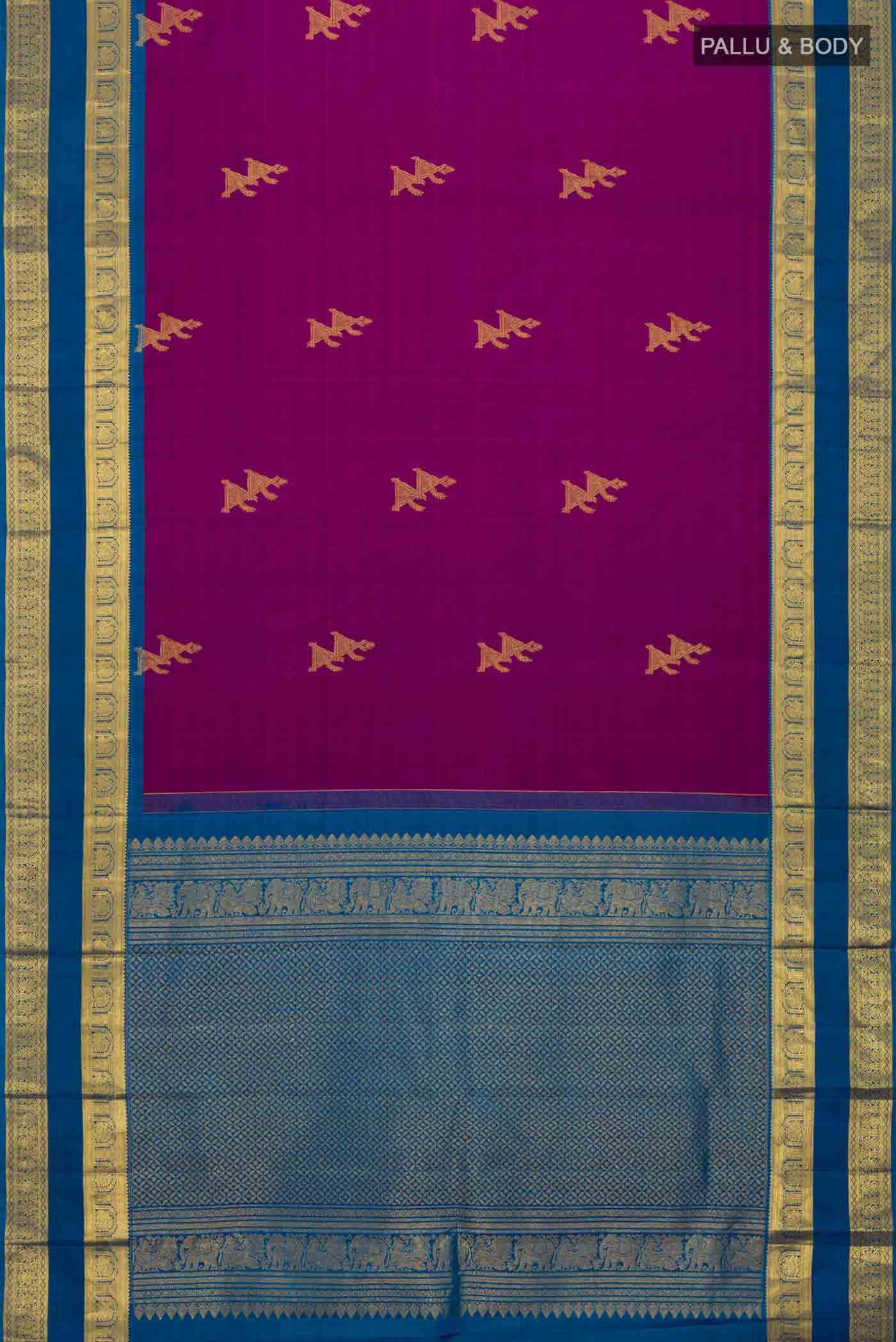 Purple Kanchipuram Silk Saree