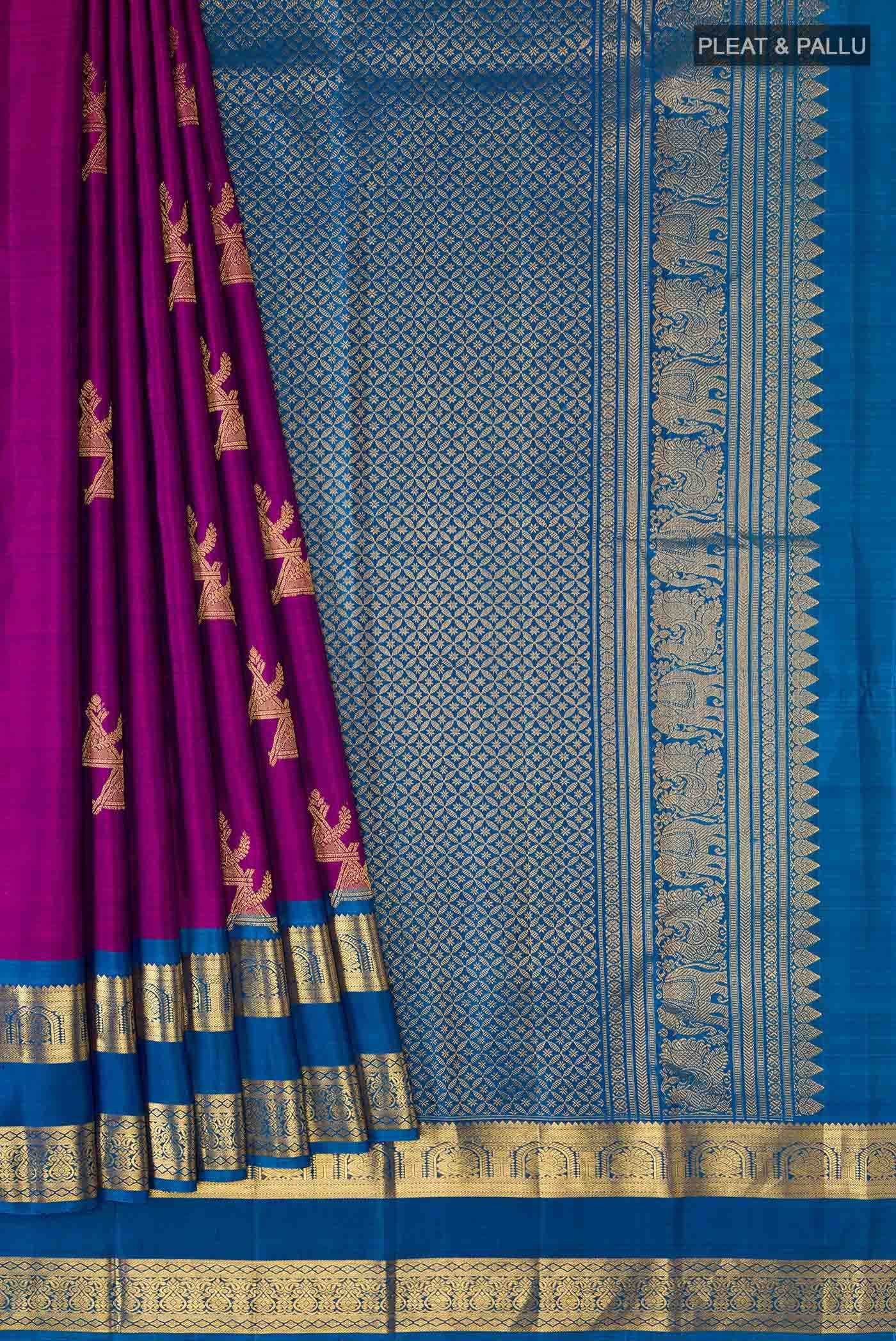 Purple Kanchipuram Silk Saree