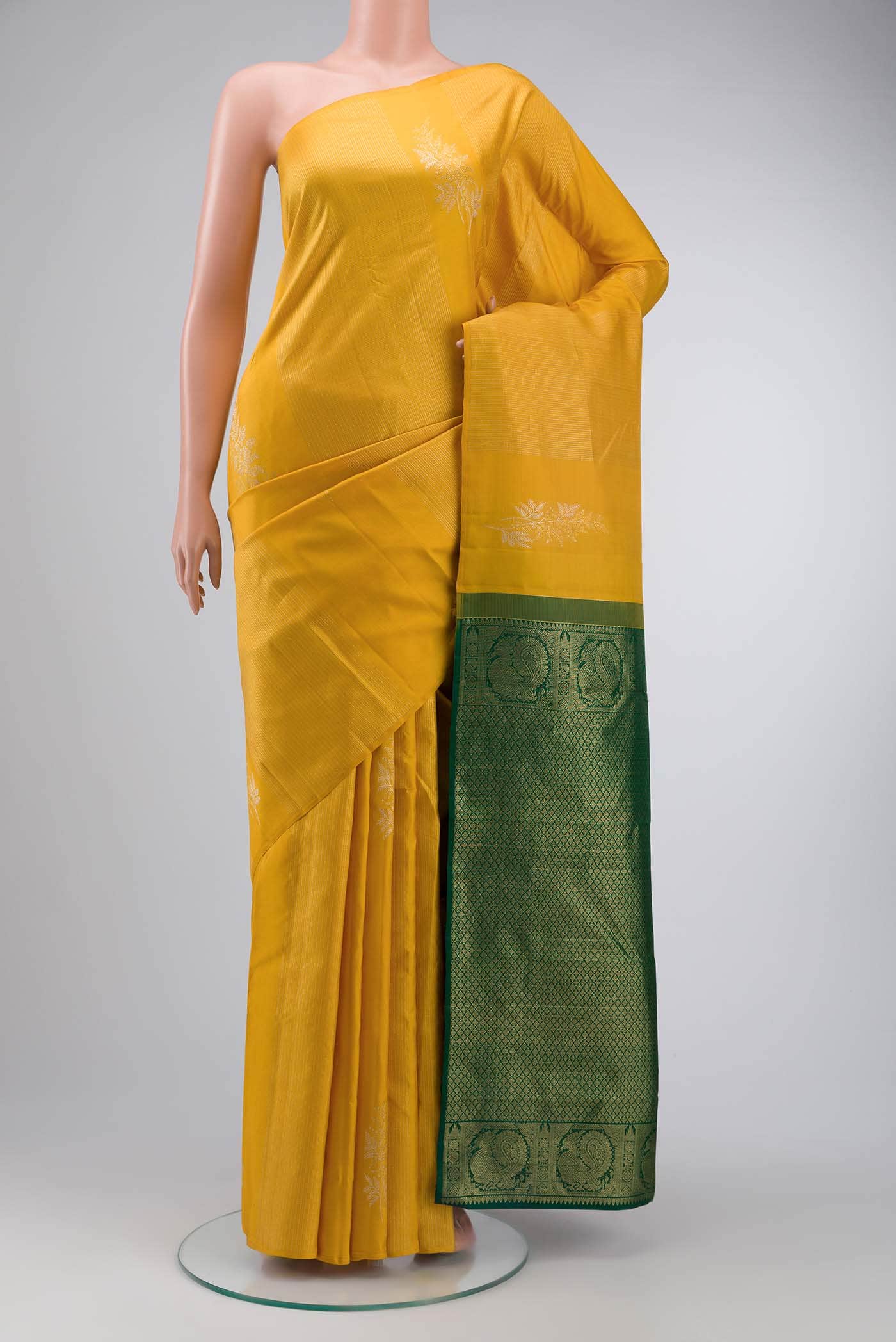 Yellow Kanchipuram Silk Saree