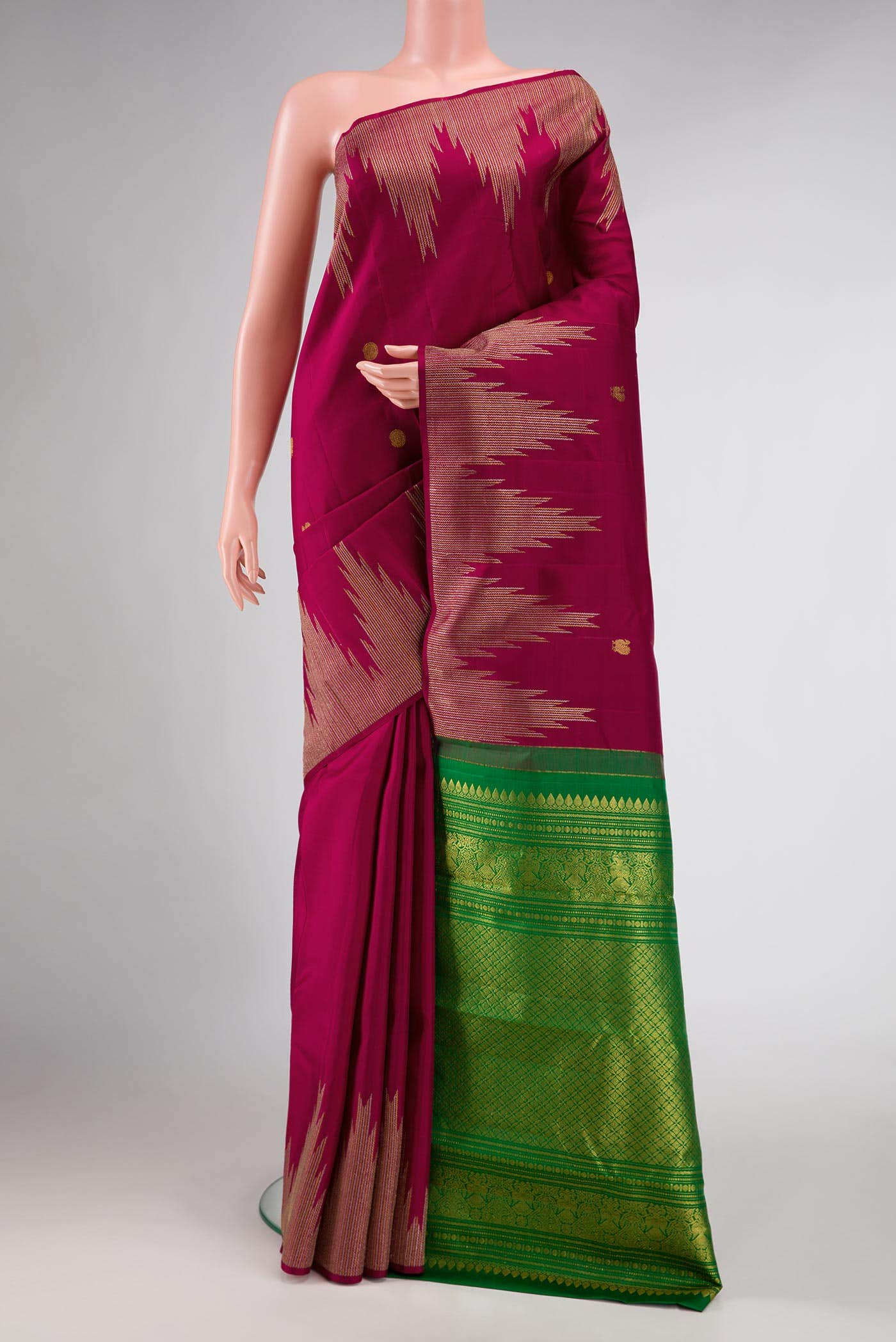 Maroon Dual Tone Kanchipuram Silk Saree