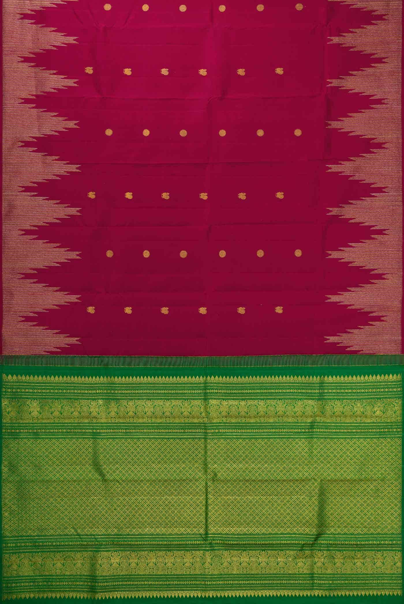 Maroon Dual Tone Kanchipuram Silk Saree