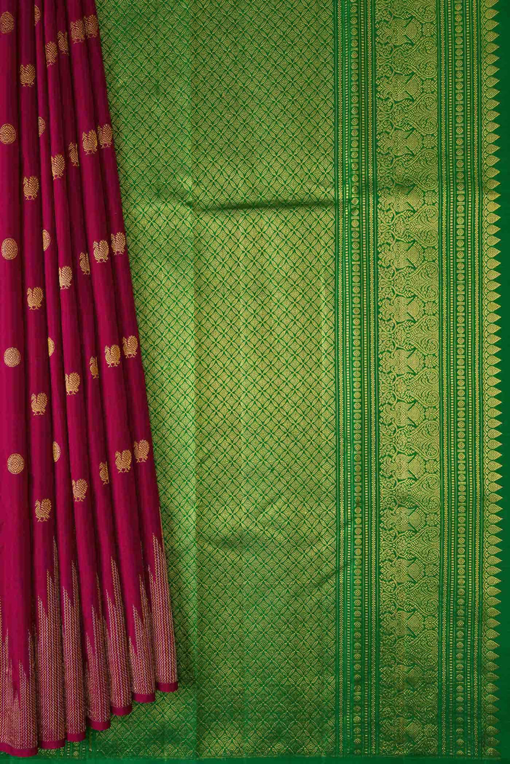 Maroon Dual Tone Kanchipuram Silk Saree
