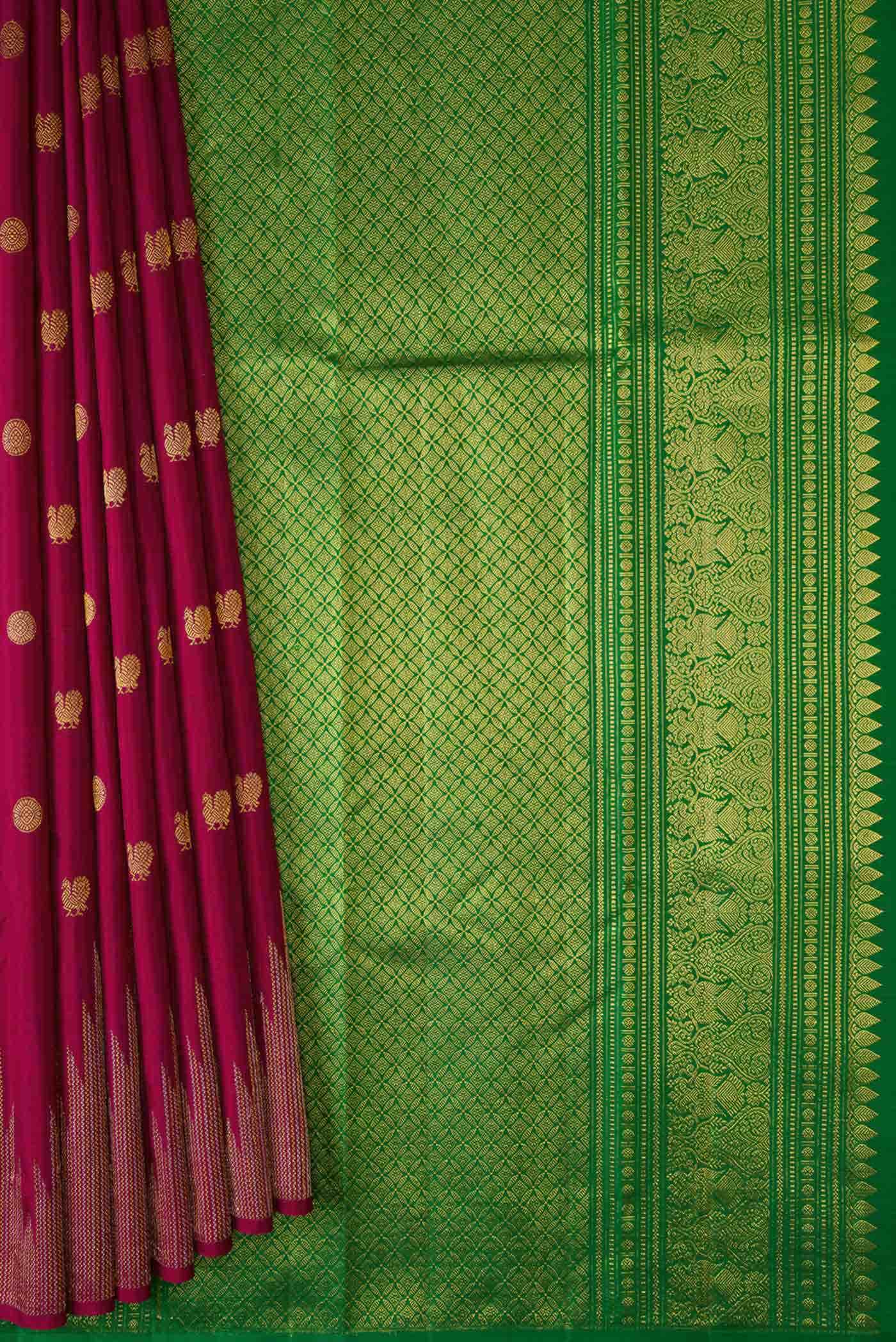 Maroon Dual Tone Kanchipuram Silk Saree