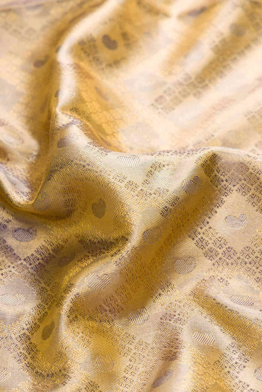 Gold Dual Tone Kanchipuram Tissue Silk Saree