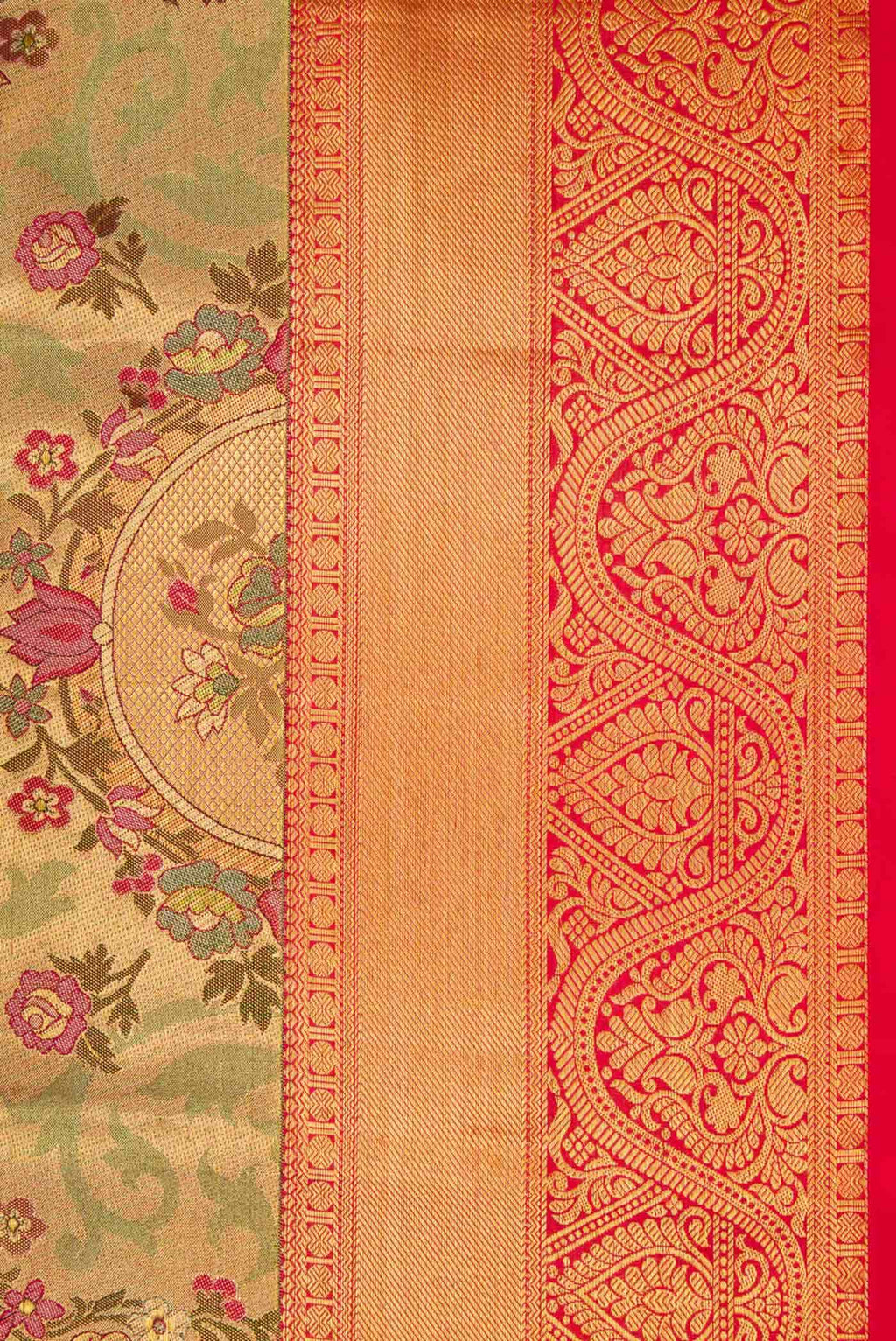 Gold Dual Tone Kanchipuram Tissue Silk Saree