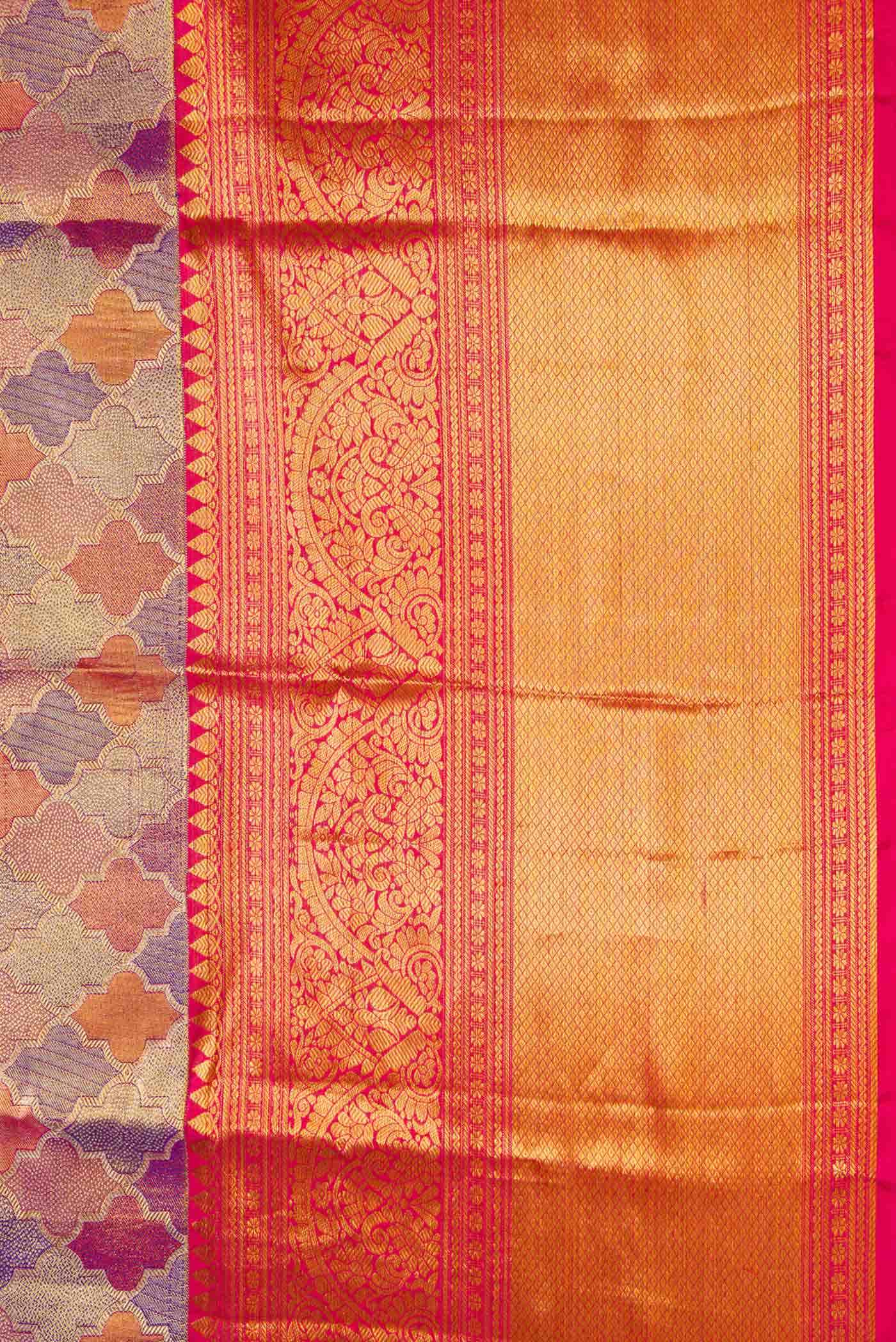 Blue Dual Tone Kanchipuram Tissue Silk Saree