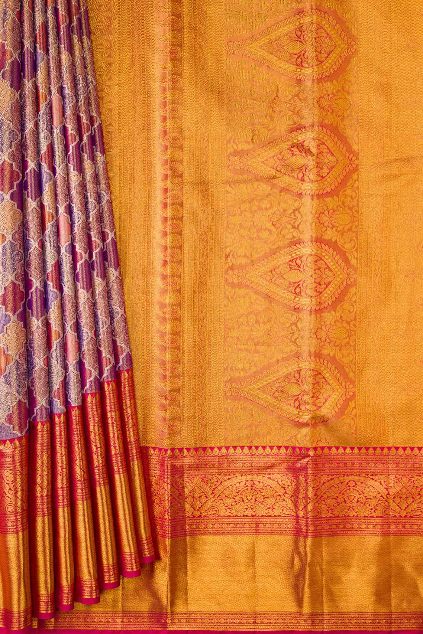 Blue Dual Tone Kanchipuram Tissue Silk Saree