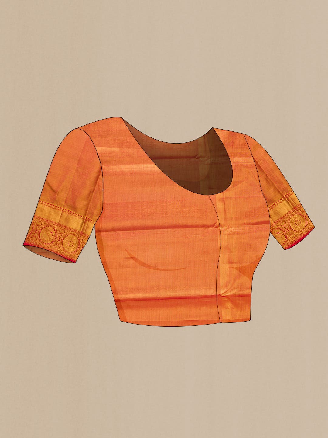 Gold Dual Tone Kanchipuram Tissue Silk Saree