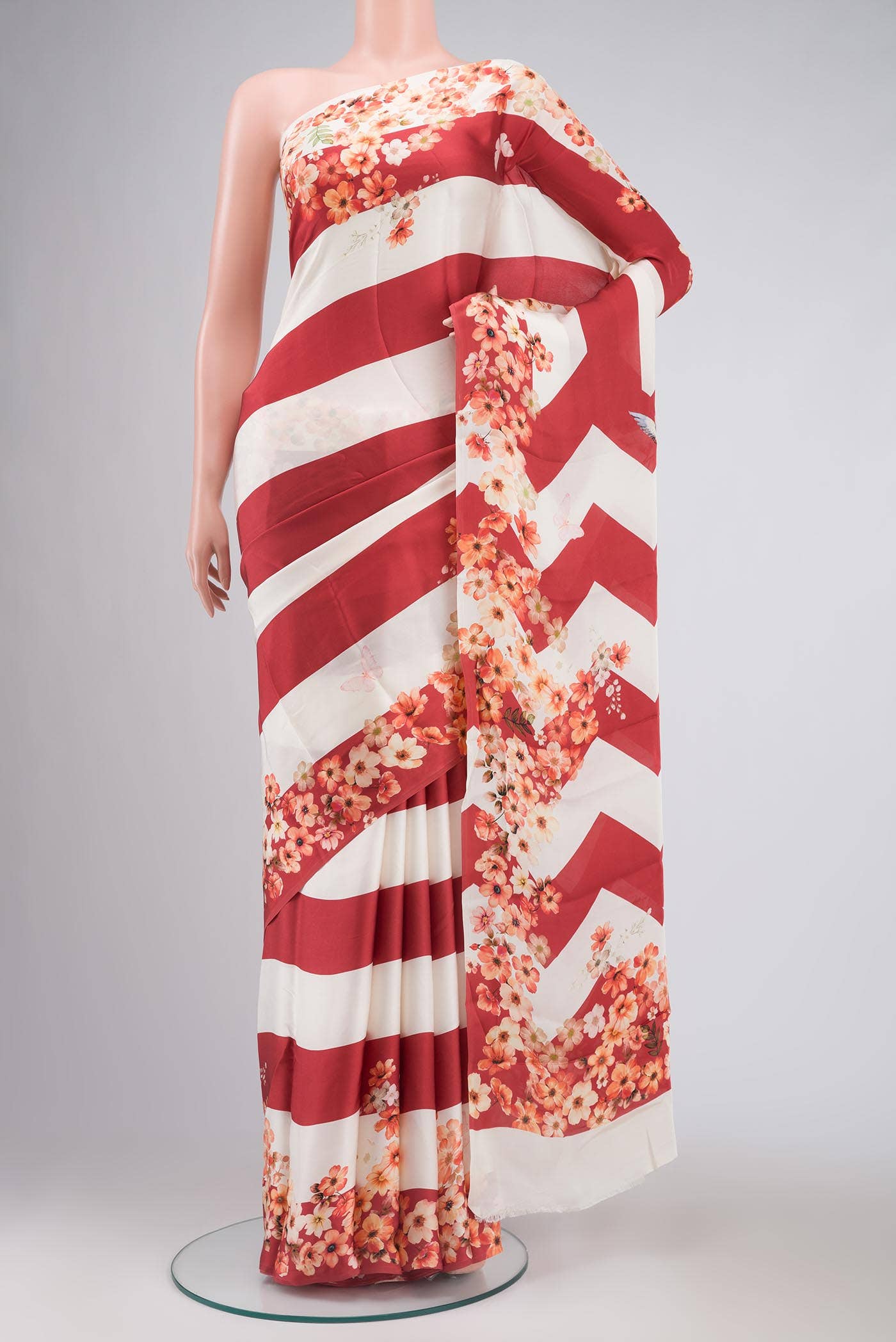 Multi Satin Silk Saree