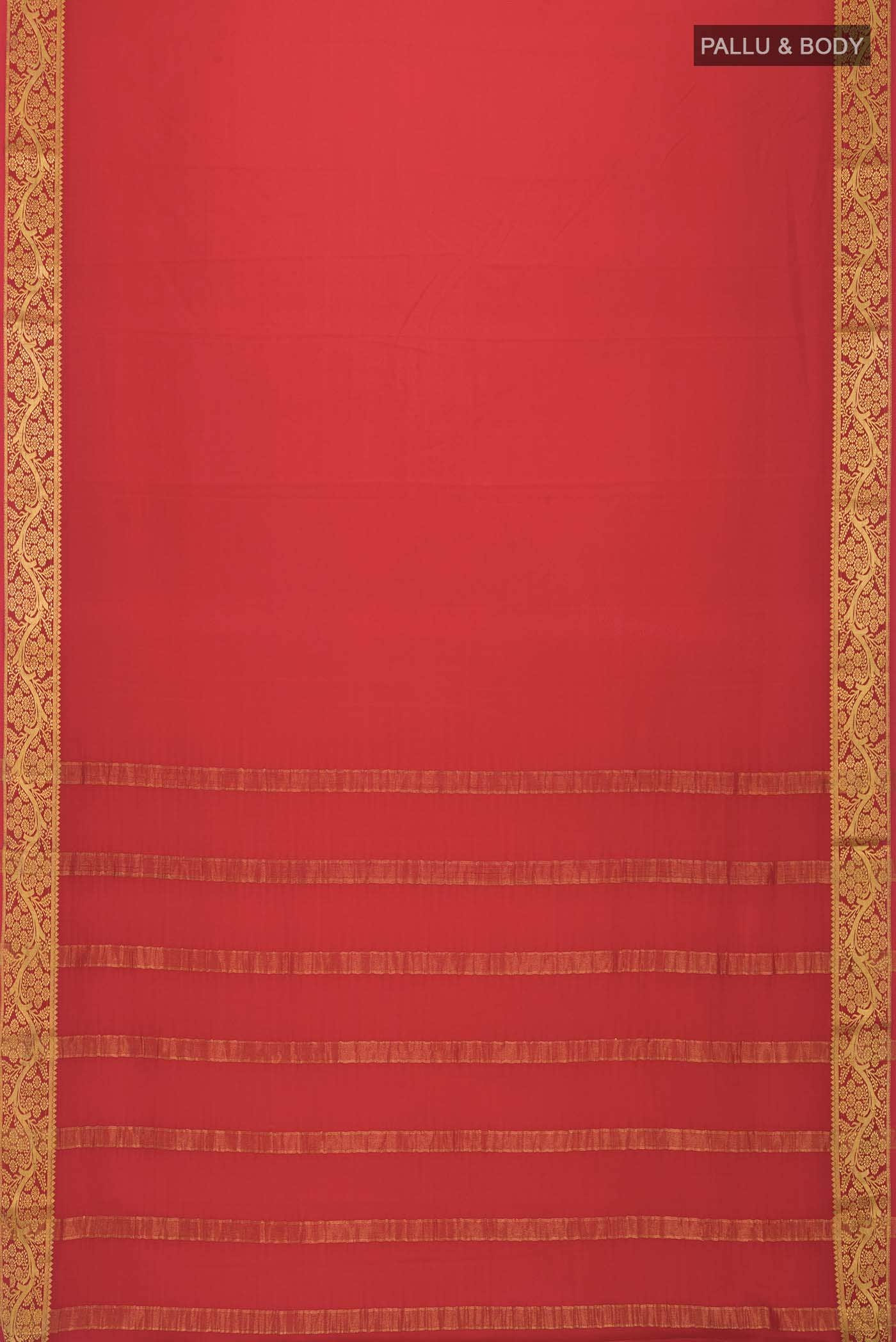 Red Mysore Crepe Saree