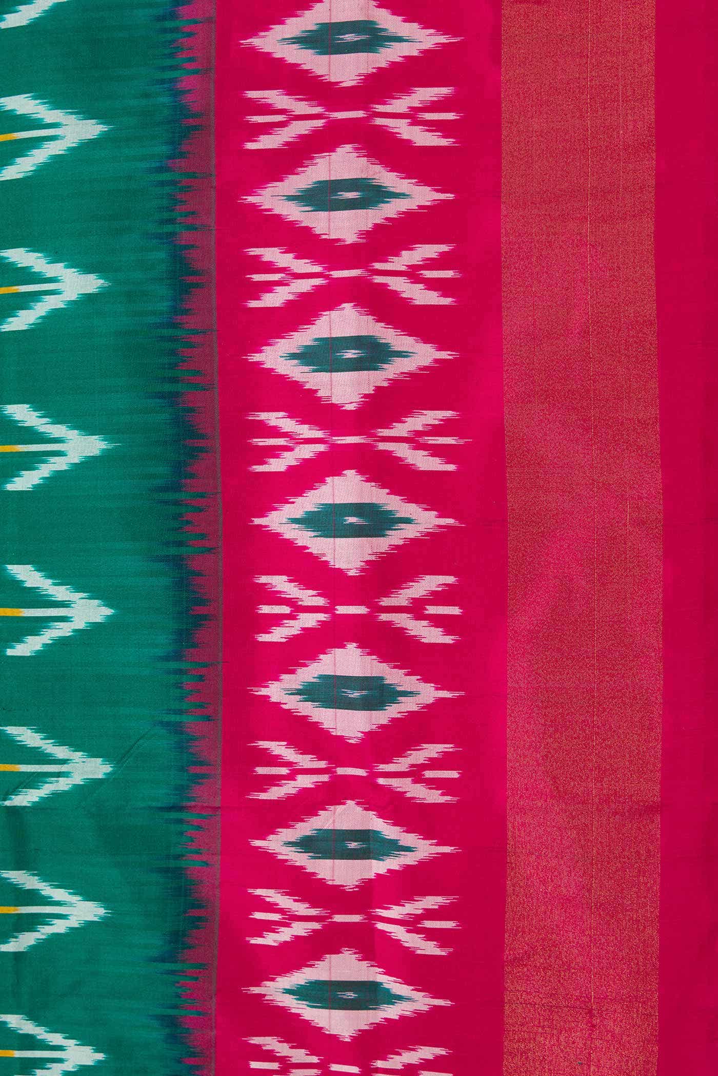 Green Dual Tone Double Ikat Saree
