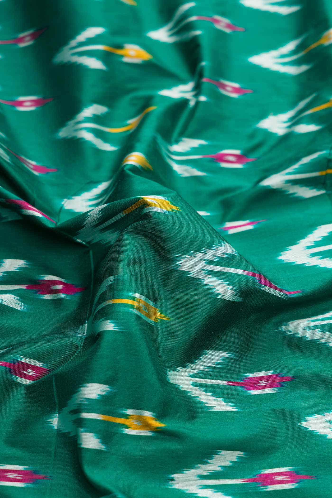 Green Dual Tone Double Ikat Saree