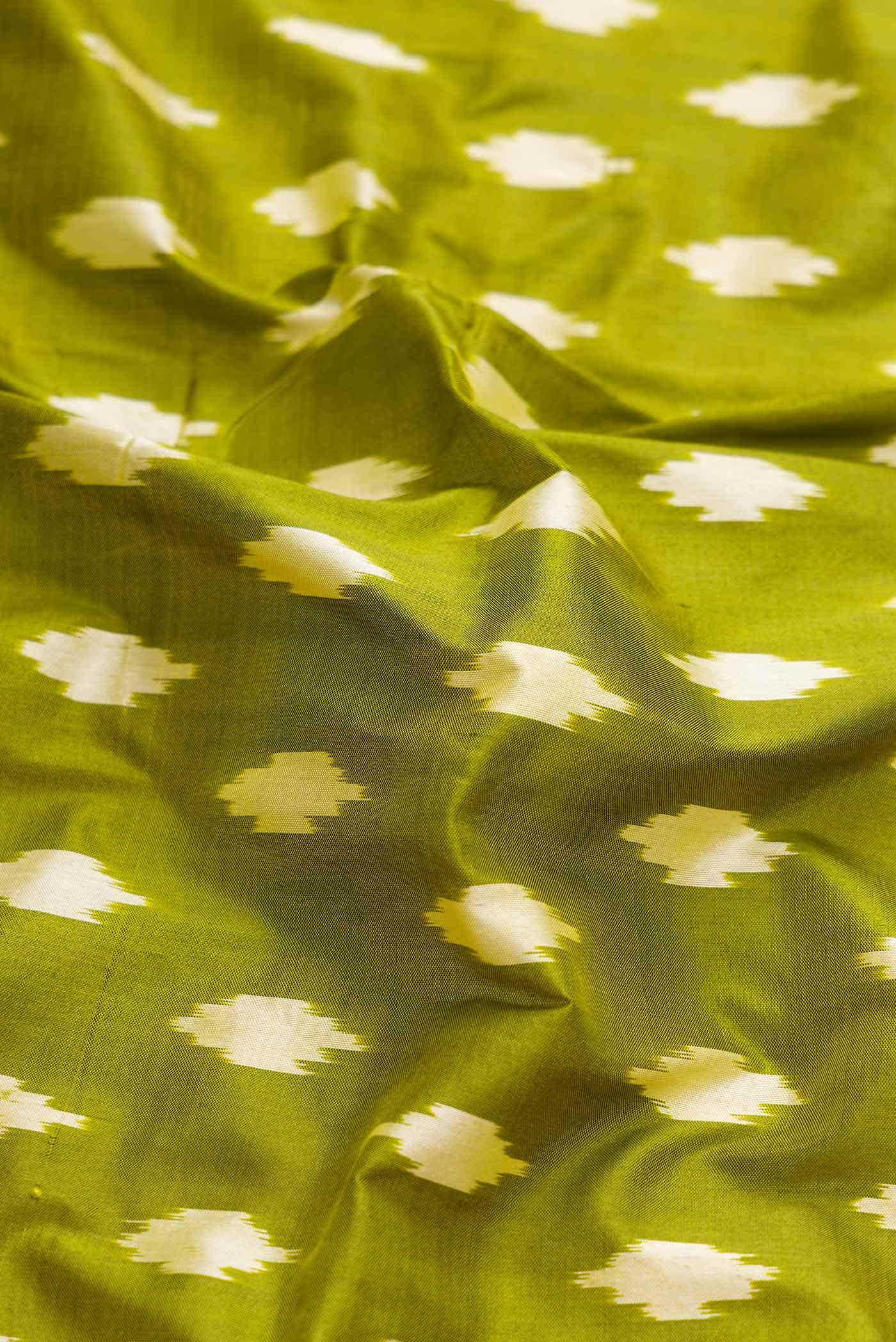 Parrot Green Dual Tone Double Ikat Saree