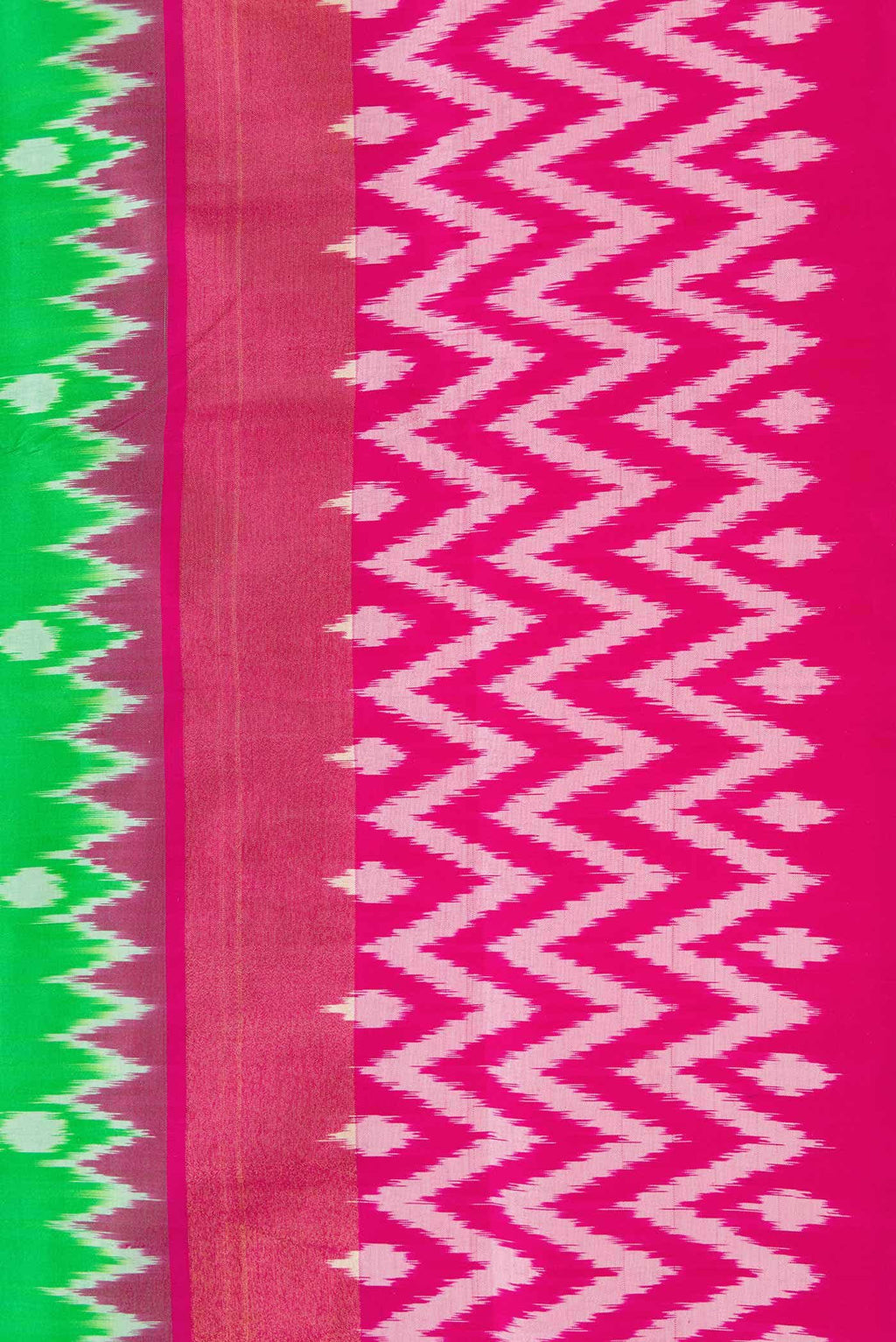 Green Dual Tone Double Ikat Saree