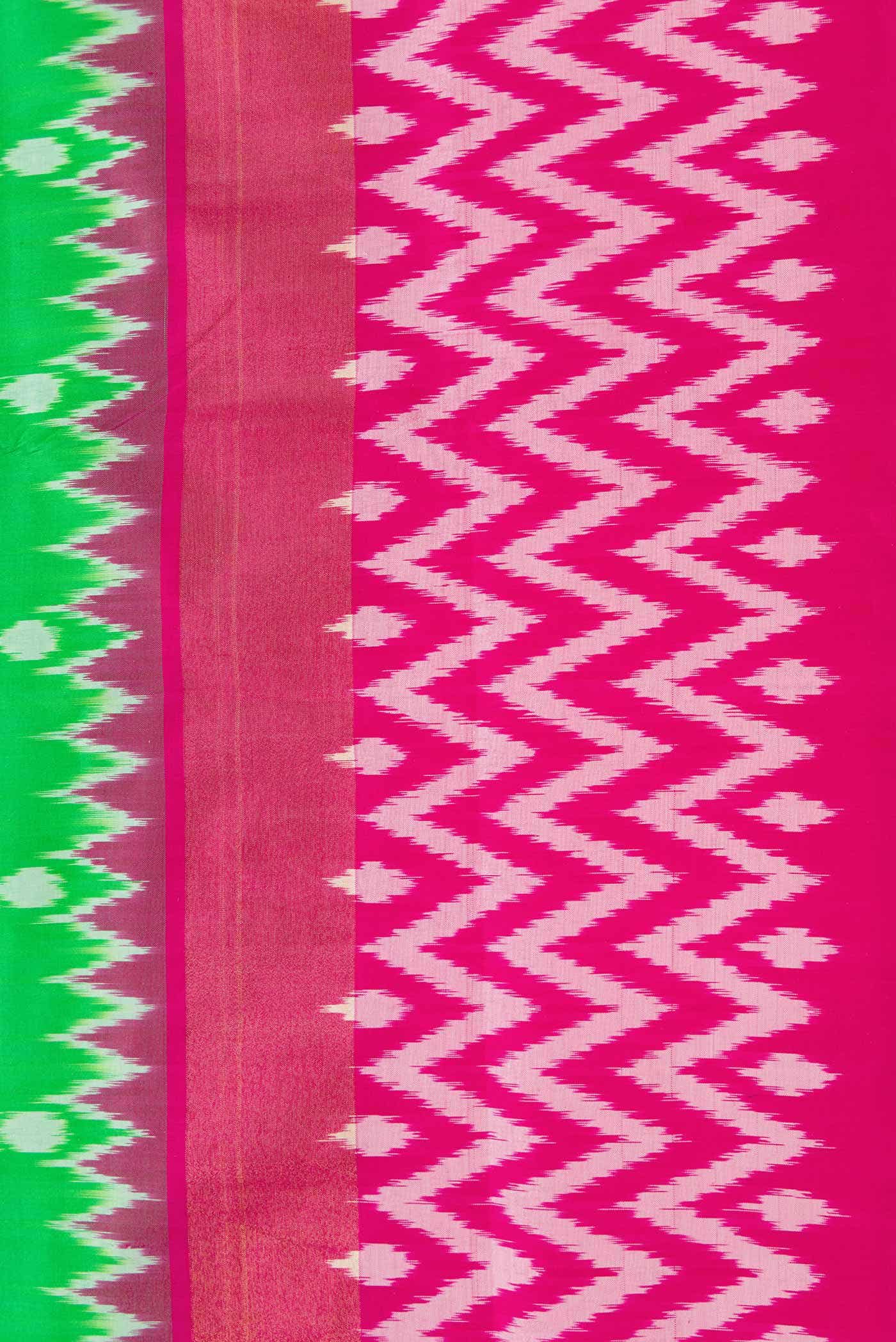 Green Dual Tone Double Ikat Saree