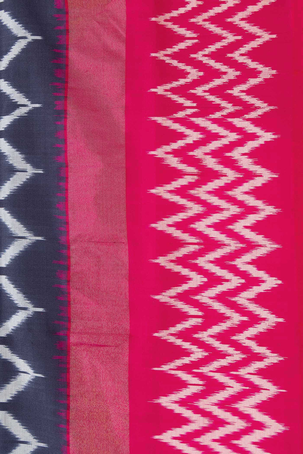 Grey Dual Tone Double Ikat Saree