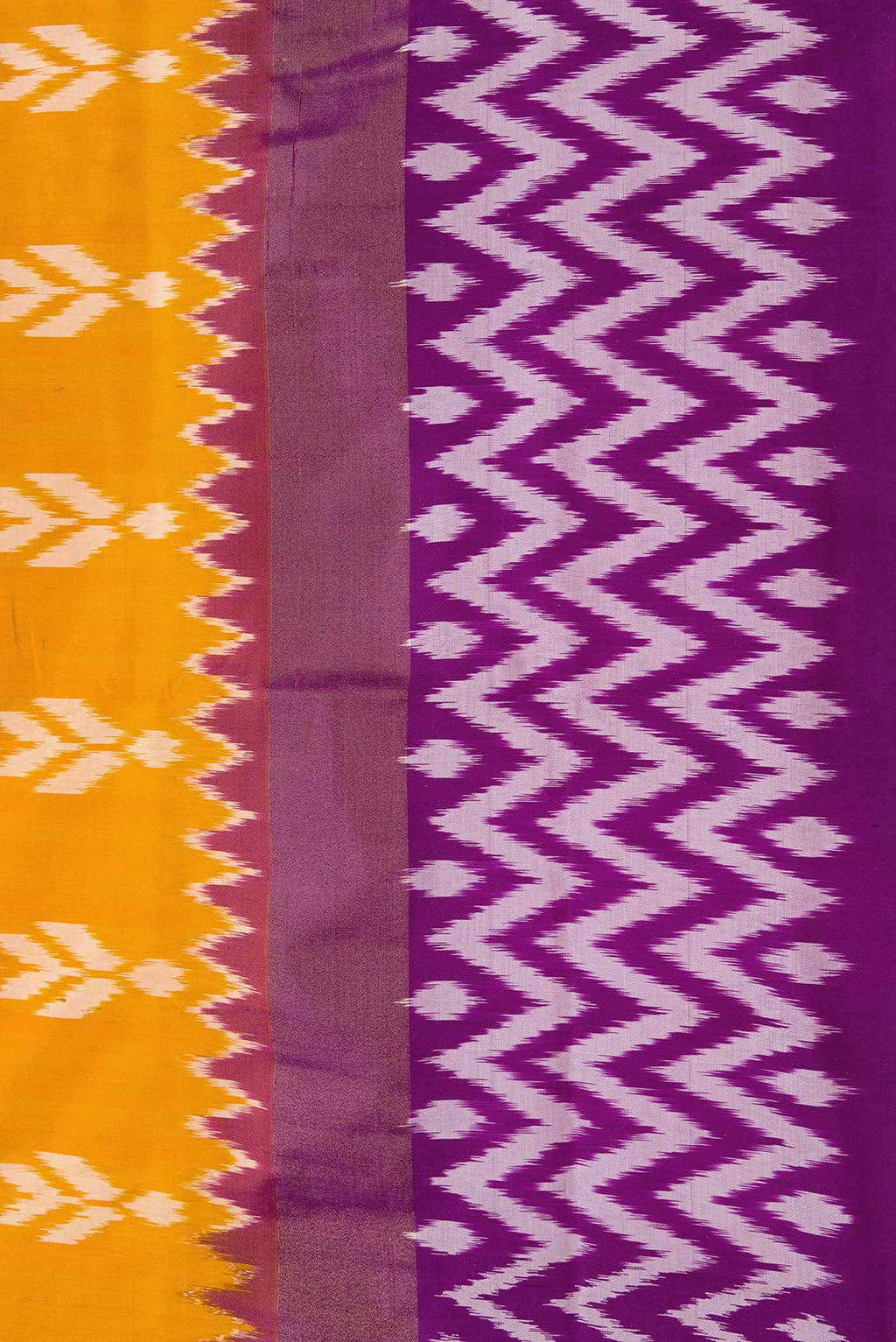 Mustard Dual Tone Double Ikat Saree