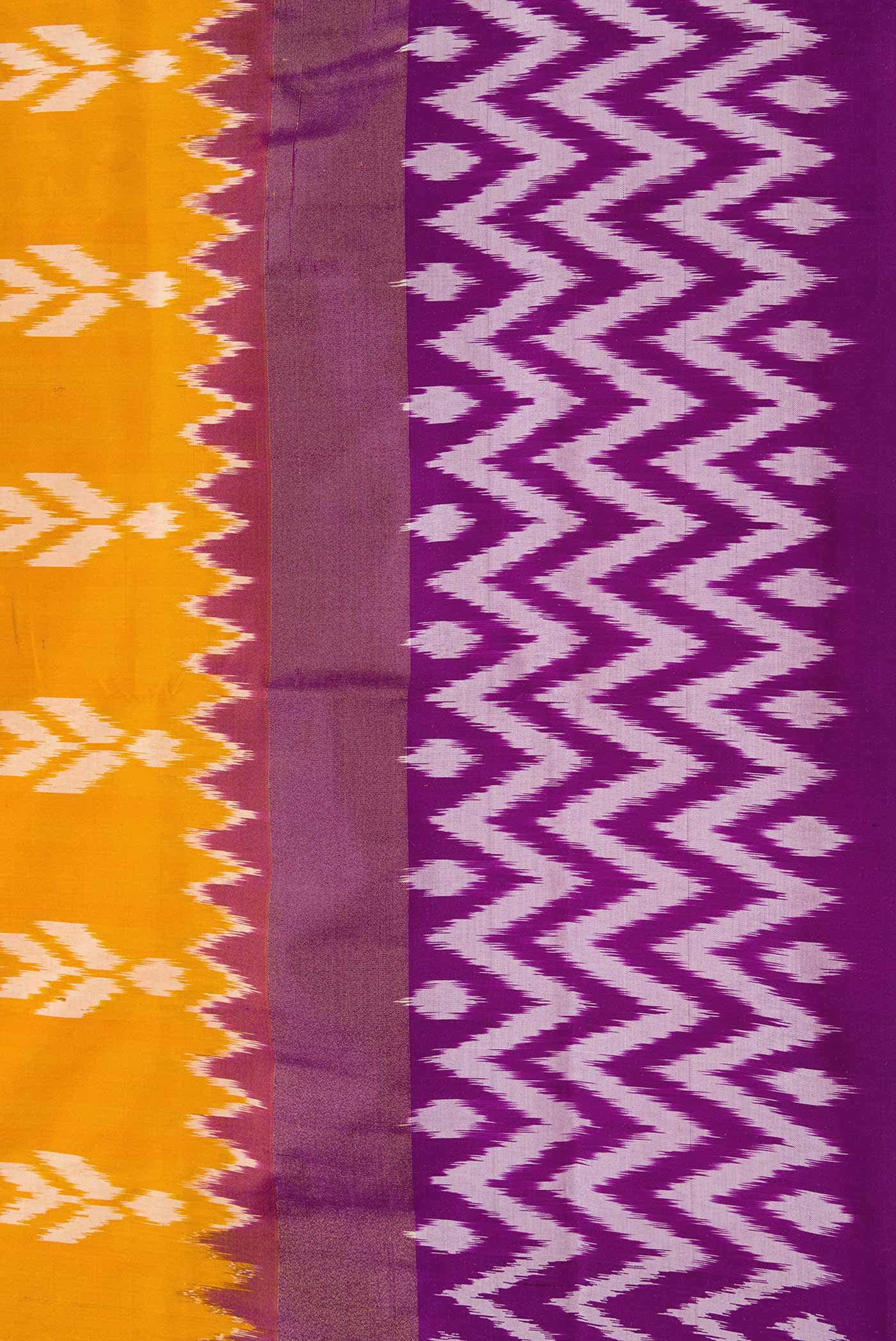 Mustard Dual Tone Double Ikat Saree