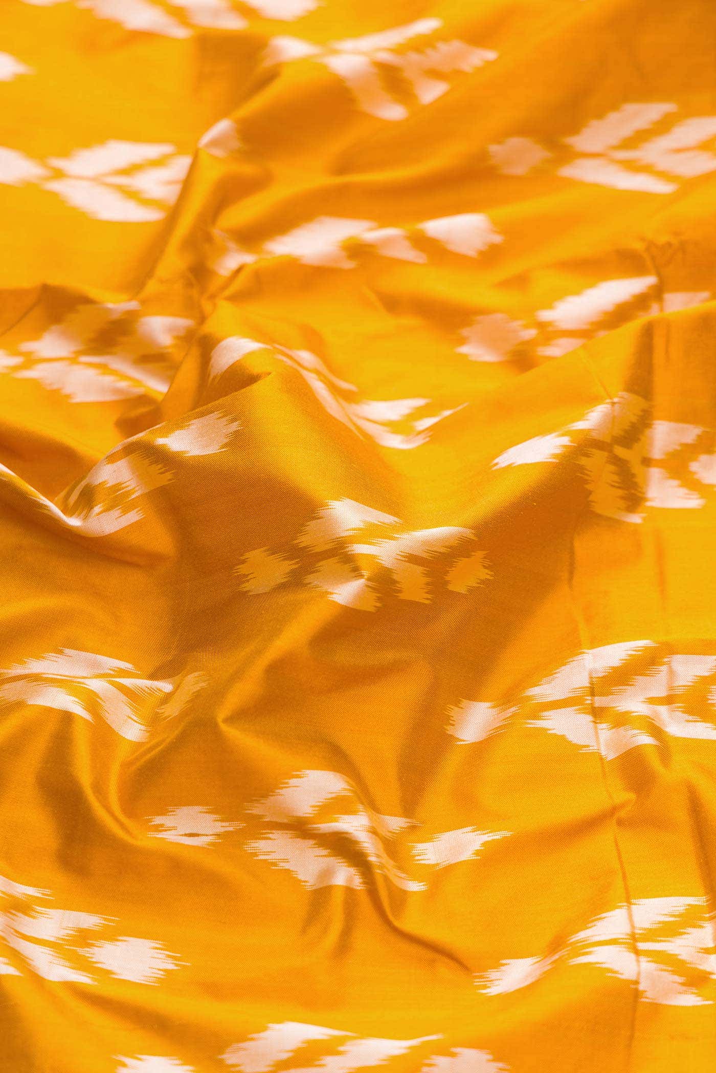 Mustard Dual Tone Double Ikat Saree