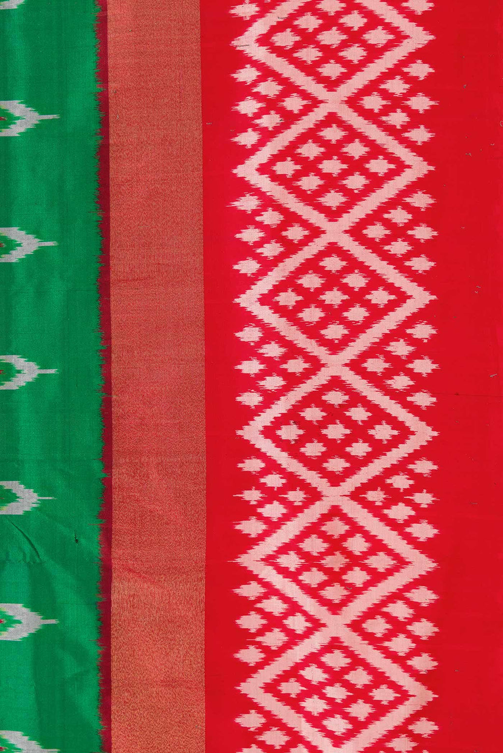 Green Dual Tone Double Ikat Saree