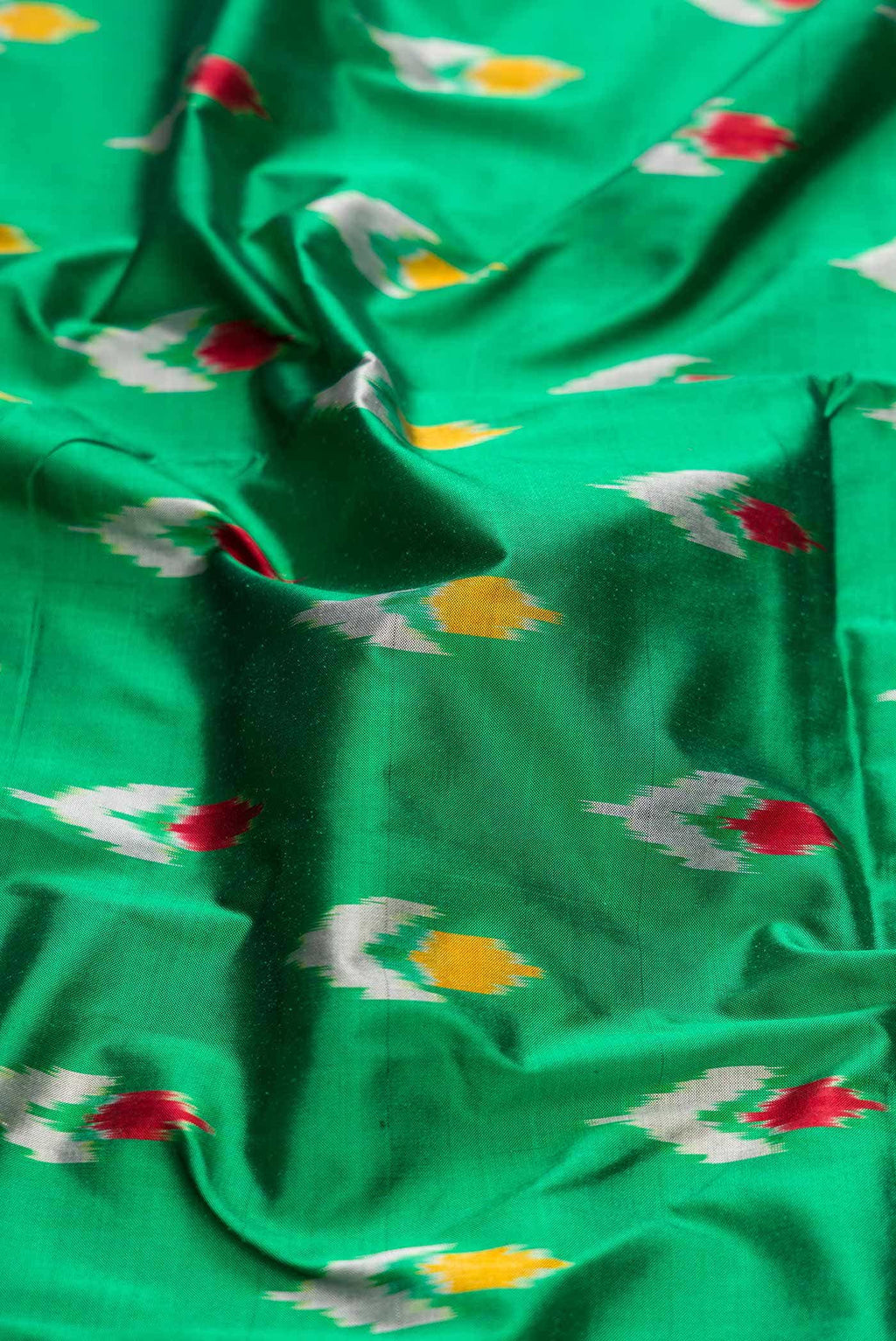 Green Dual Tone Double Ikat Saree