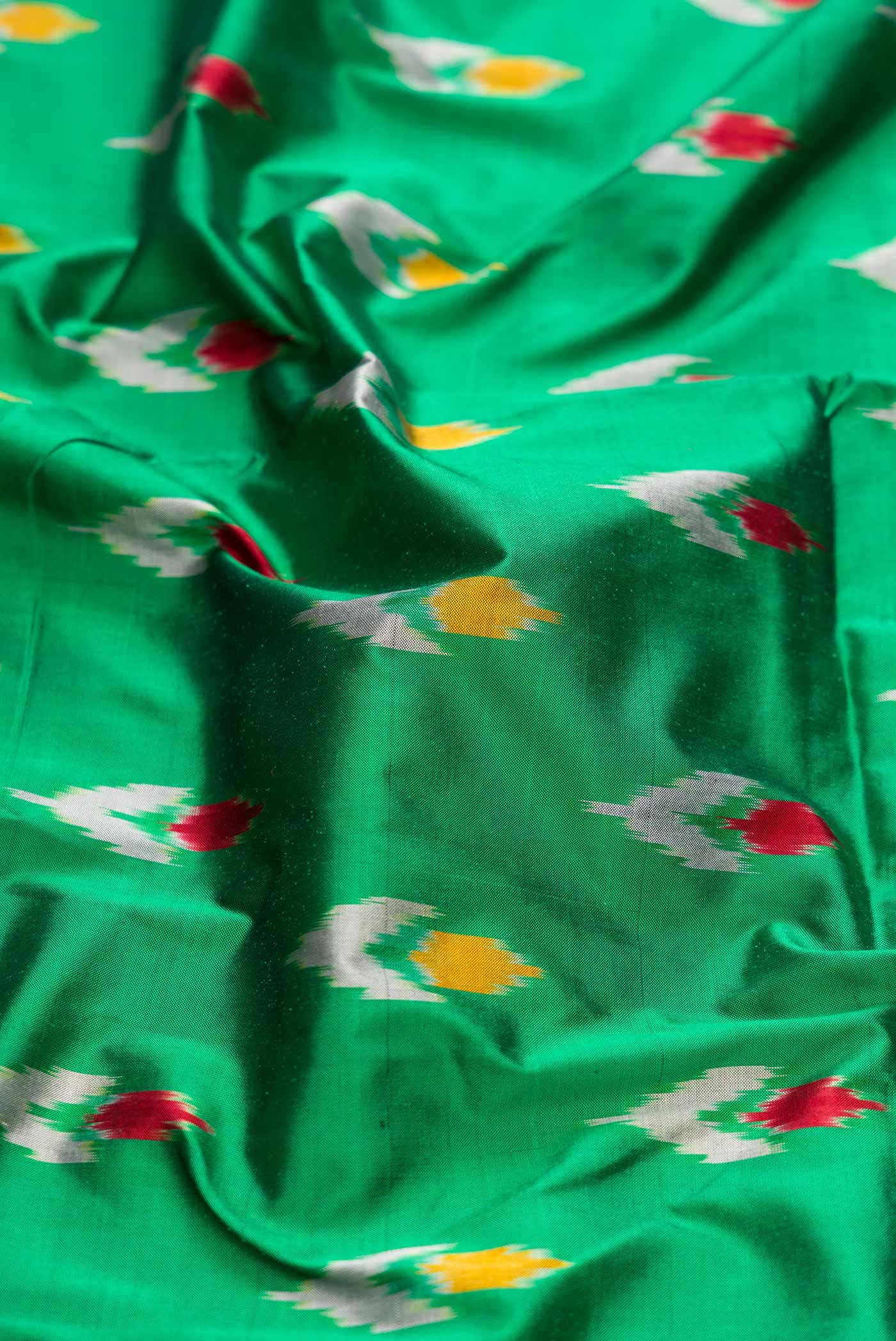 Green Dual Tone Double Ikat Saree