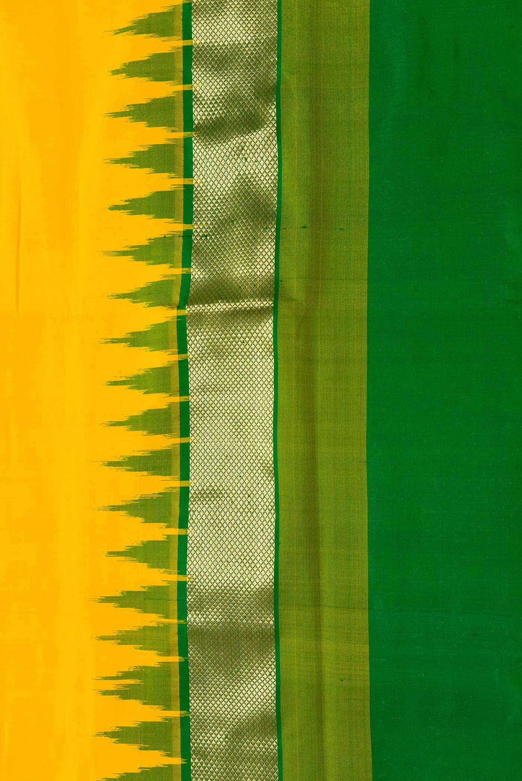 Yellow Dual Tone Double Ikat Saree