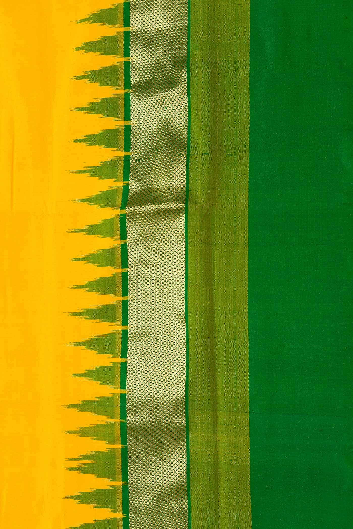 Yellow Dual Tone Double Ikat Saree